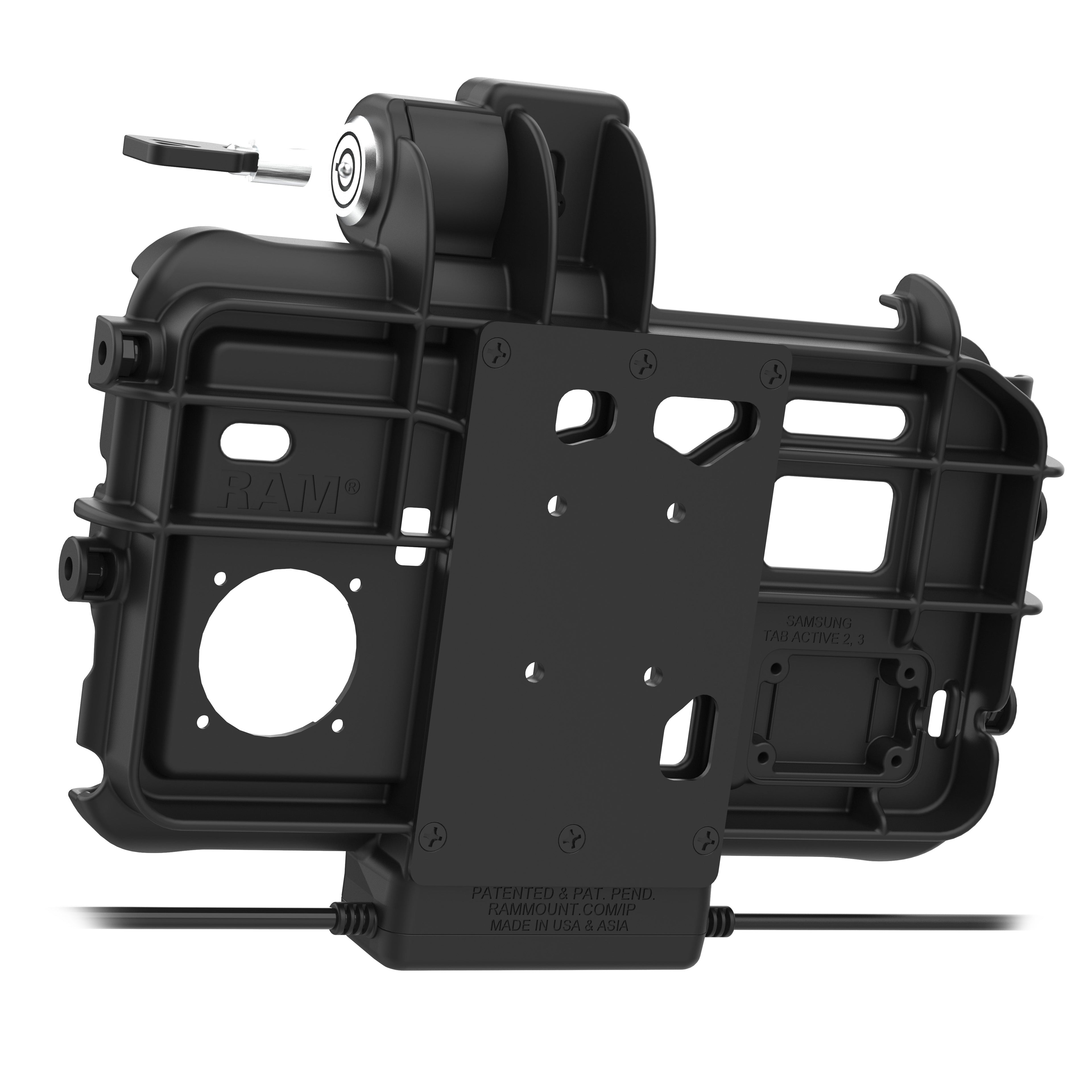 RAM-HOL-SAM58CPKLT-RJ45AU:RAM-HOL-SAM58CPKLT-RJ45AU_1:RAM® Thin-Dock™ Power + USB-A & RJ45 Data for Tab Active5 & 3