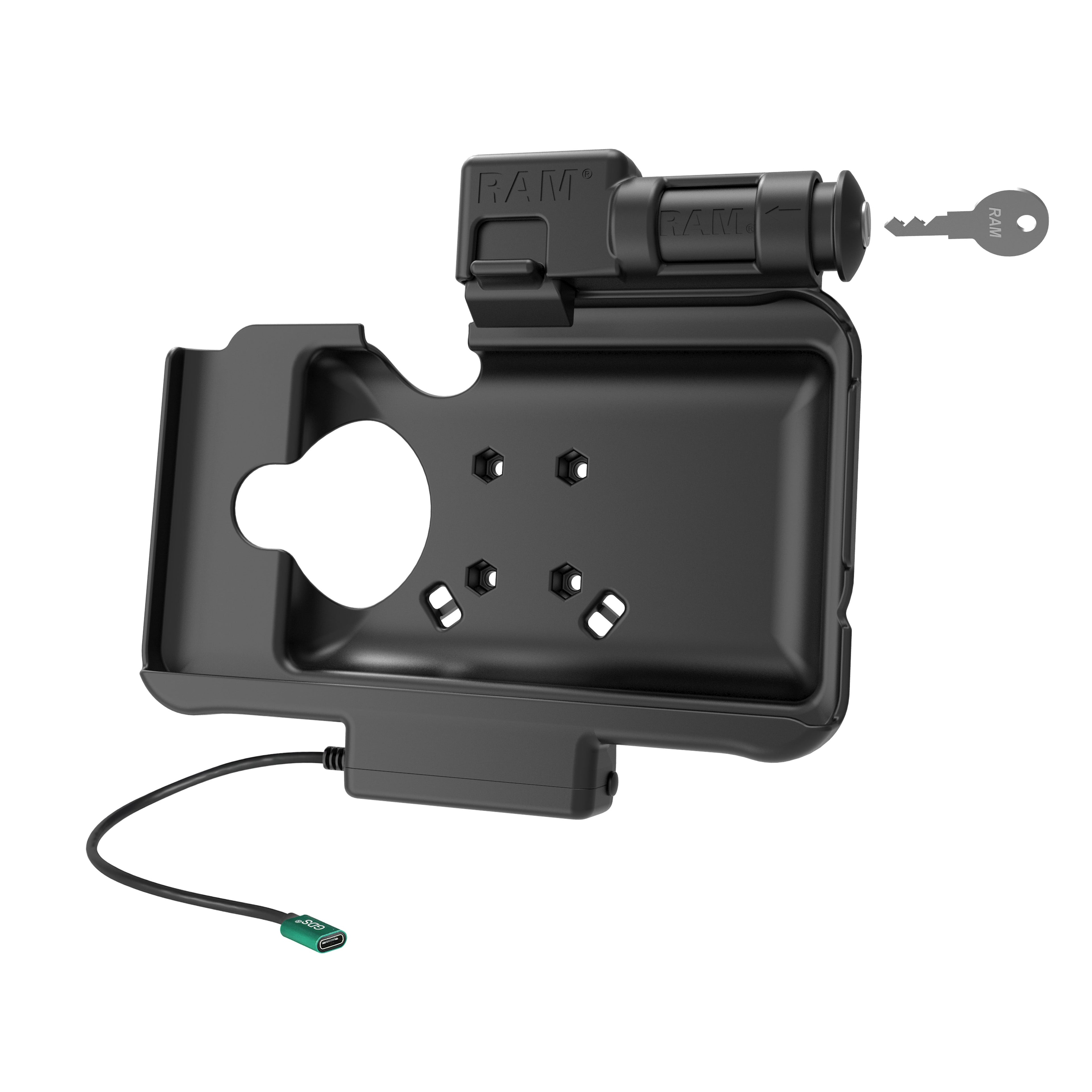 RAM-HOL-SAM58CPKLU:RAM-HOL-SAM58CPKLU_1:RAM® Key Locking USB-C Powered Dock for Samsung Tab Active5 & 3