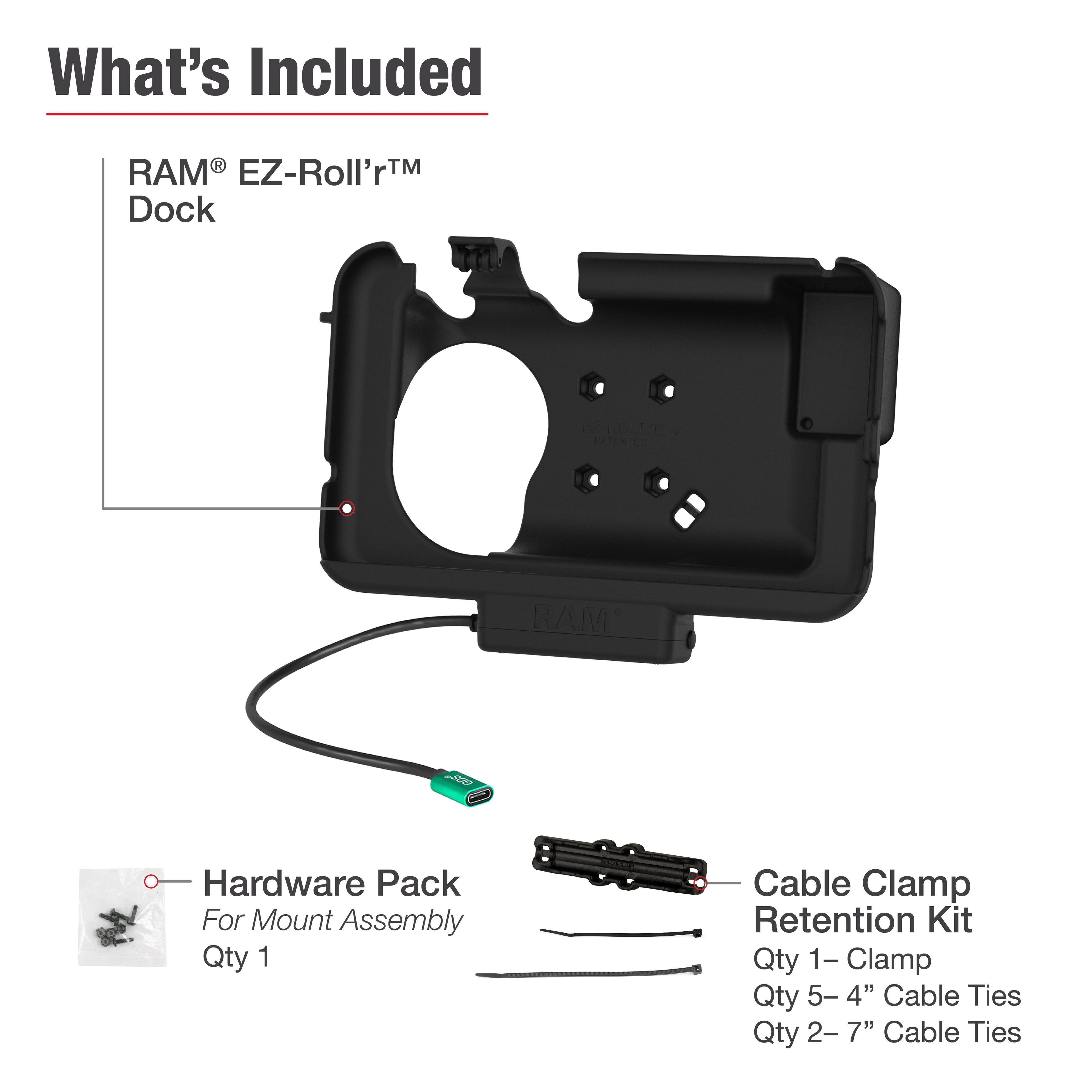 RAM-HOL-SAM60CP-OT1U:RAM-HOL-SAM60CP-OT1U_1:RAM® USB-C Powered Dock for Tab Active3 with OtterBox uniVERSE