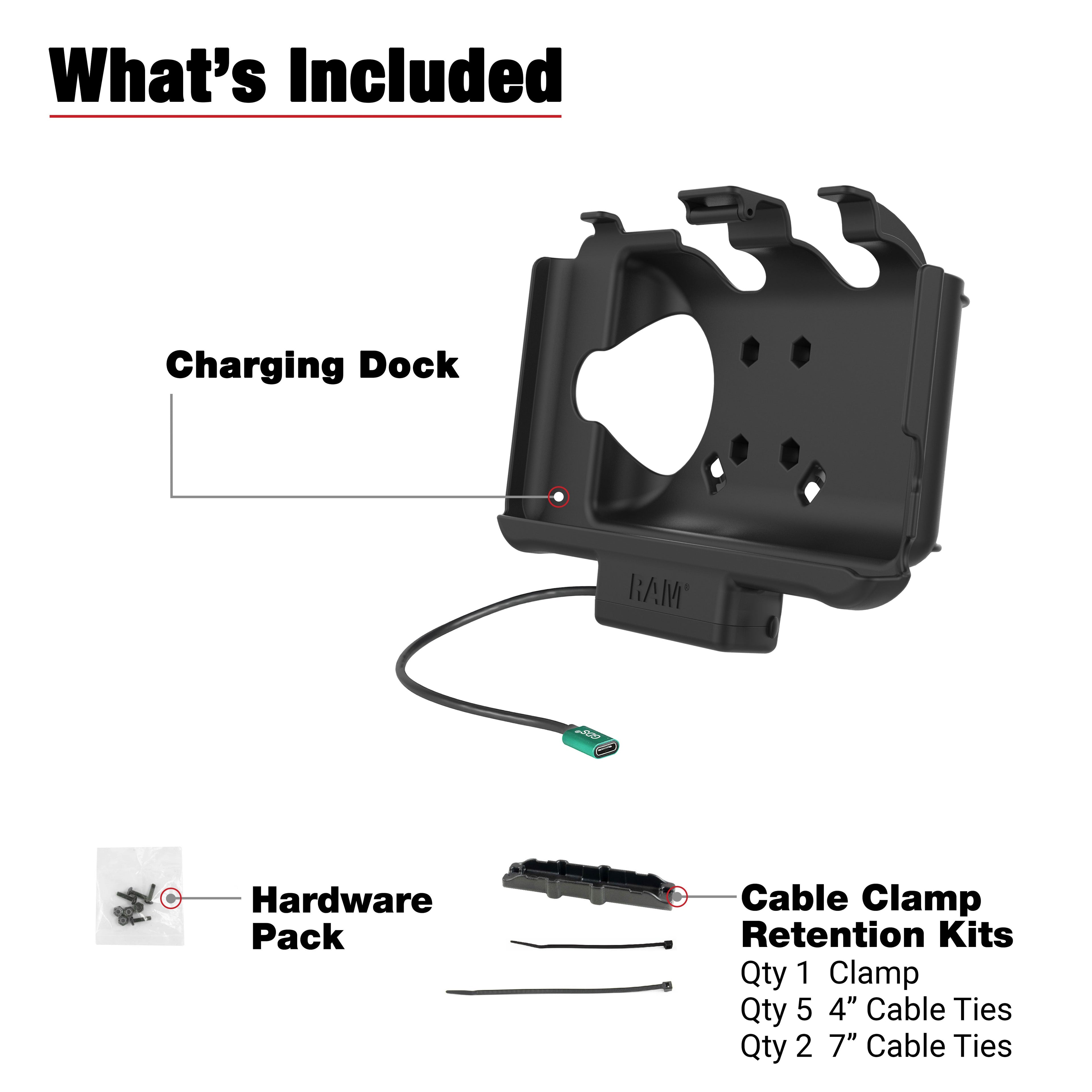 RAM-HOL-SAM60CPU:RAM-HOL-SAM60CPU_1:RAM® USB-C Powered Dock for Samsung Tab Active5 & 3