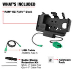 RAM-HOL-SAM60PD2NU:RAM-HOL-SAM60PD2NU_1:RAM® EZ Roll'r™ Modular Dual USB Dock for Samsung Tab Active5 & 3