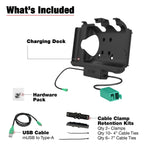 RAM-HOL-SAM60PD2U:RAM-HOL-SAM60PD2U_1:RAM® EZ Roll'r™ Dual USB Dock for Samsung Tab Active5 & 3