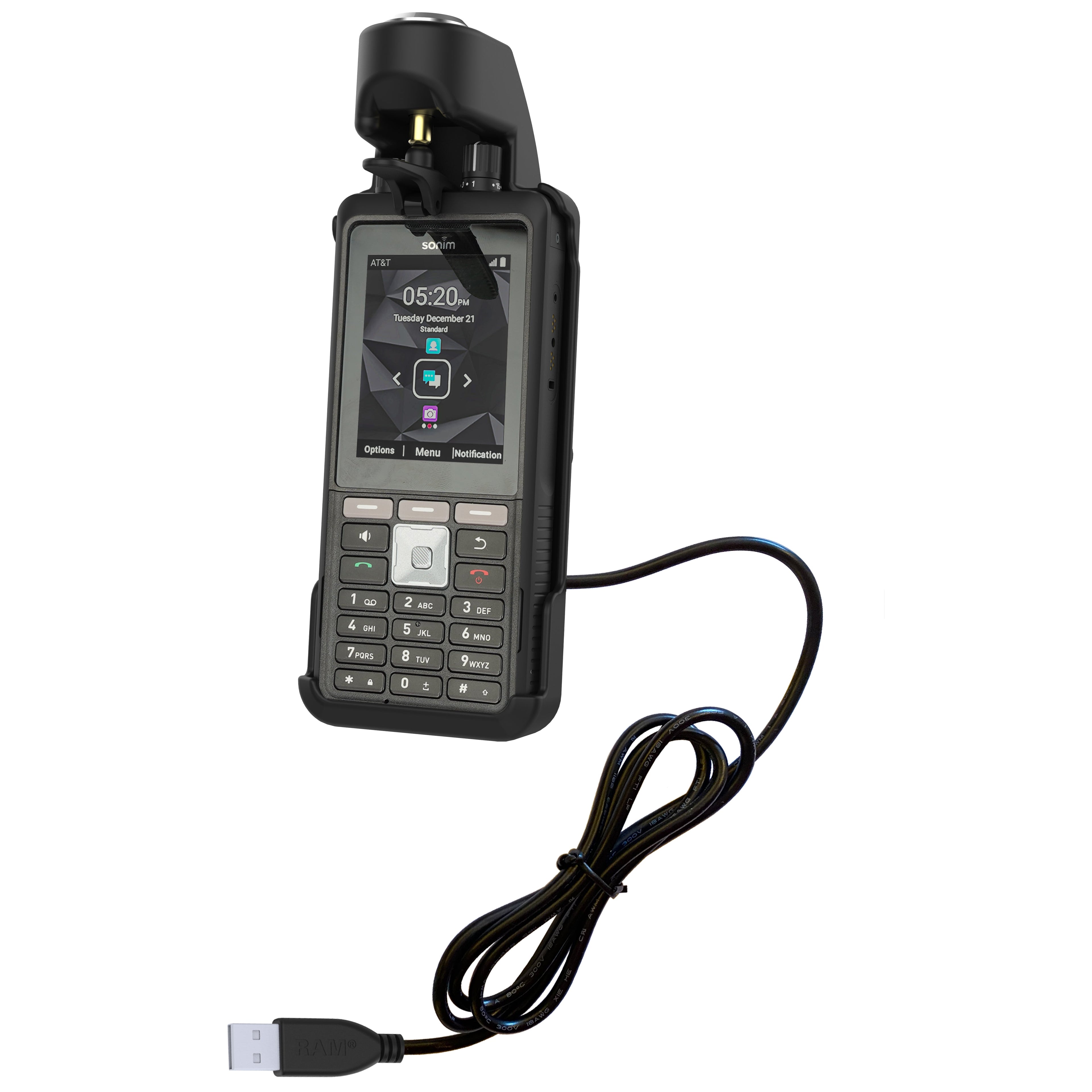 RAM-HOL-SNM3PLU:RAM-HOL-SNM3PLU_1:RAM® EZ-Roll'r™ Powered Locking Dock for Sonim XP5plus