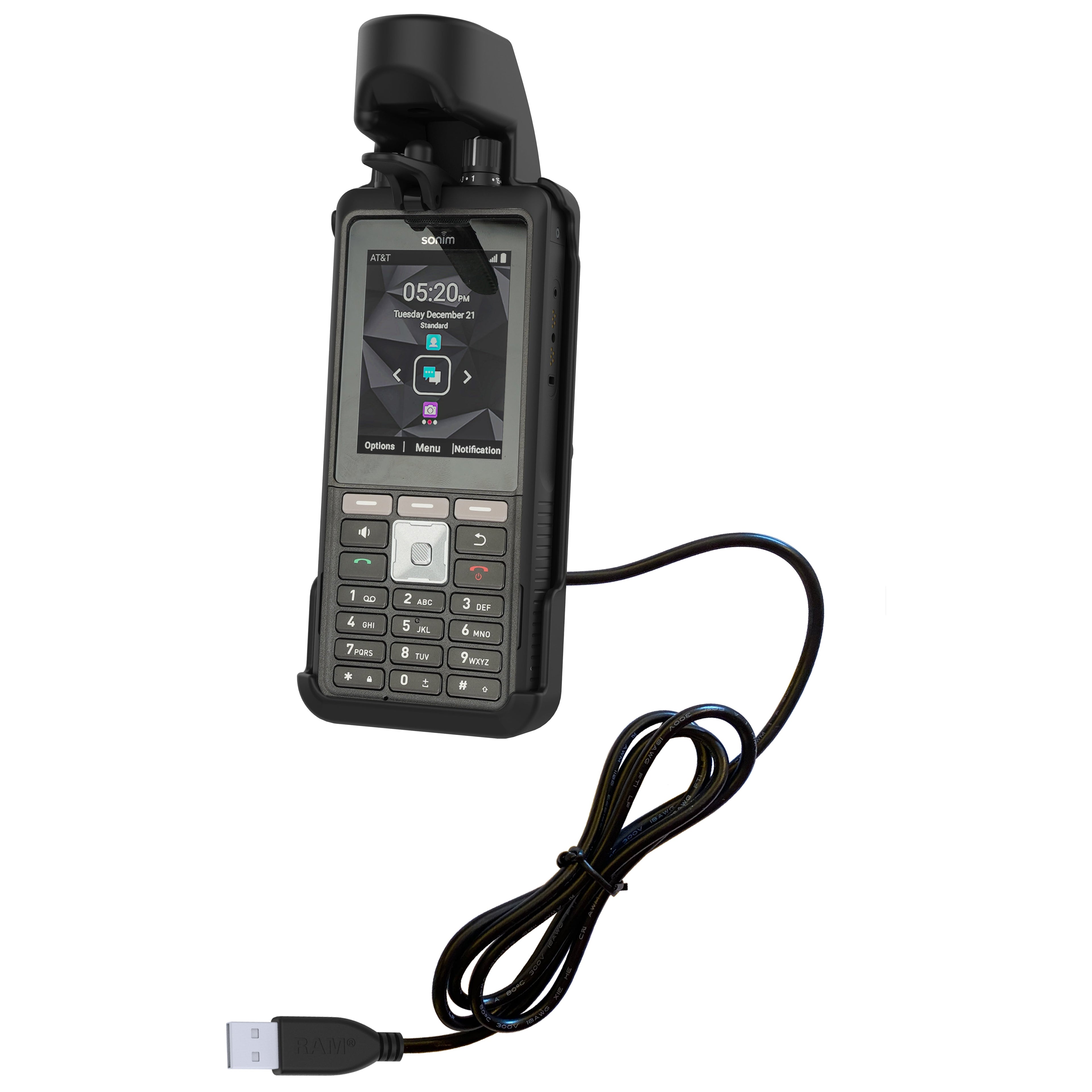 RAM-HOL-SNM3PU:RAM-HOL-SNM3PU_1:RAM® EZ-Roll'r™ Powered Dock for Sonim XP5plus