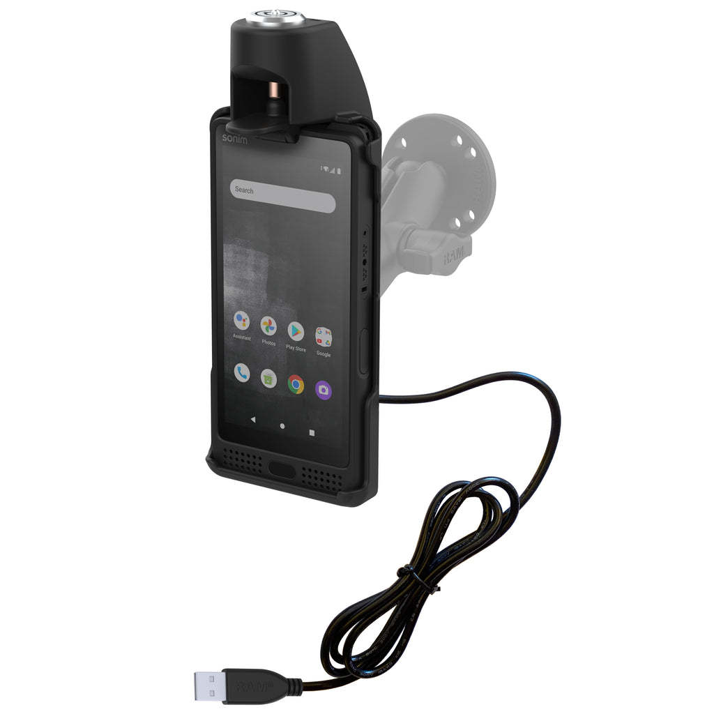 RAM-HOL-SNM4PLU:RAM-HOL-SNM4PLU_1:RAM® EZ-Roll'r™ Powered Locking Dock for Sonim XP10
