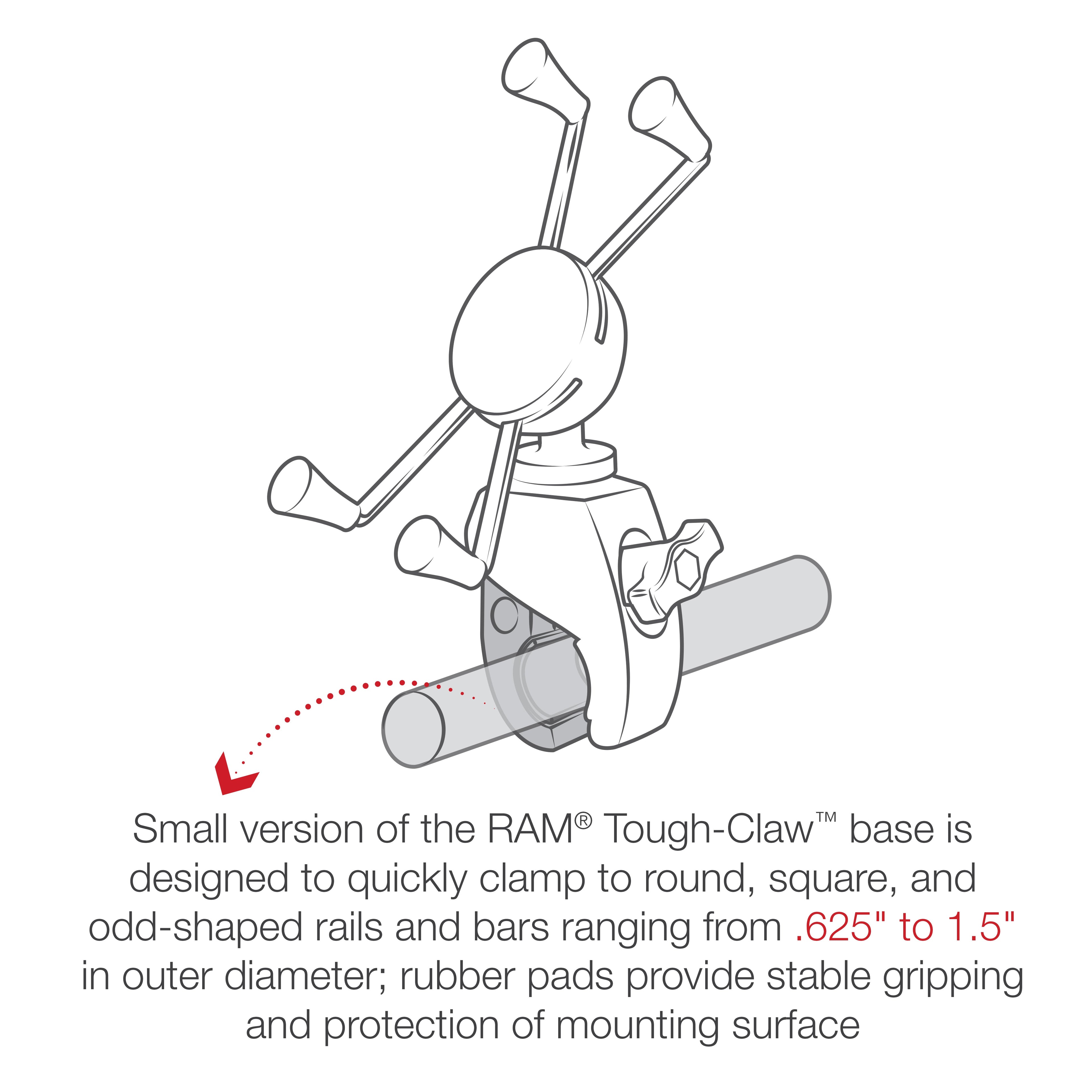 RAM-HOL-UN10-400U:RAM-HOL-UN10-400U_1:RAM® X-Grip® Large Phone Mount with RAM® Snap-Link™ Tough-Claw™
