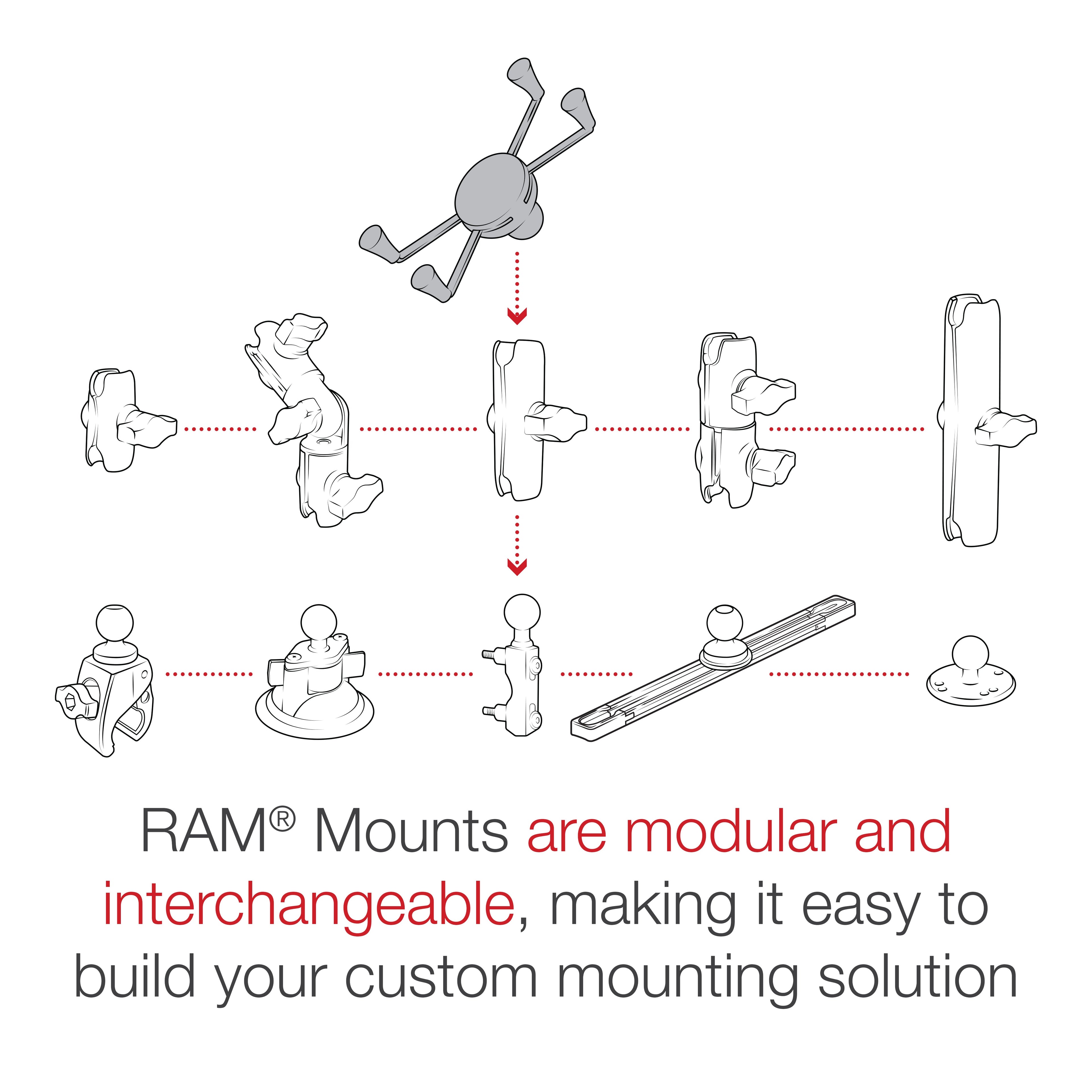 RAM-HOL-UN10BU:RAM-HOL-UN10BU_1:RAM® X-Grip® Large Phone Holder with Ball - B Size