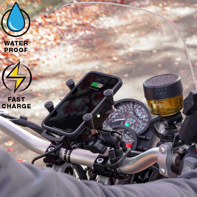 RAM-HOL-UN12WB-V7M-1:RAM-HOL-UN12WB-V7M-1_1:RAM® Tough-Charge™ 15W Waterproof Wireless Charging Holder with Charger