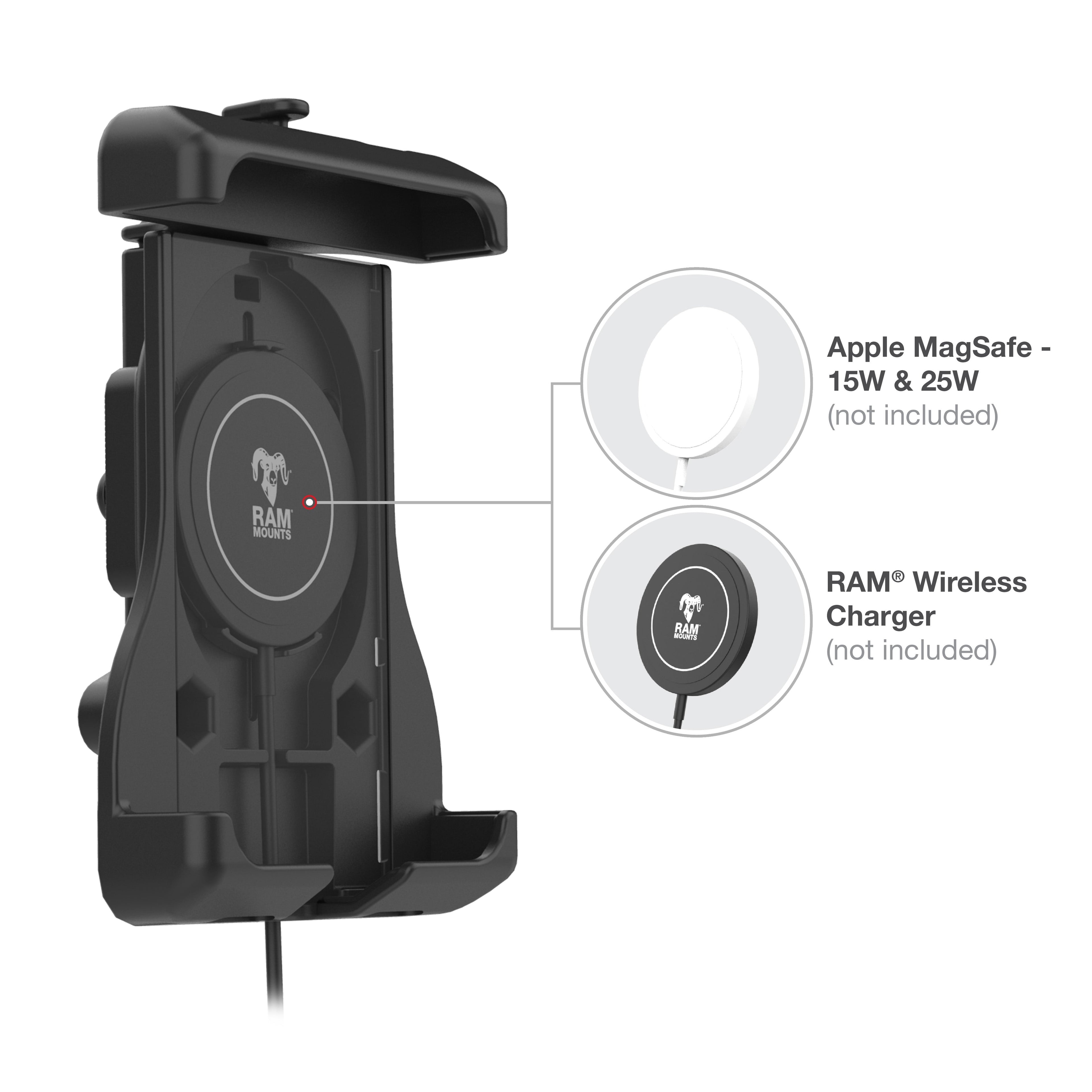 RAM-HOL-UN15WU:RAM-HOL-UN15WU_1:RAM® Quick-Grip™ Holder for iPhone 12 Series + MagSafe