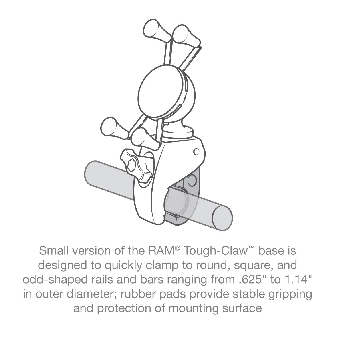 RAM-HOL-UN7-400U:RAM-HOL-UN7-400U_1:RAM® X-Grip® Phone Mount with RAM® Snap-Link™ Tough-Claw™