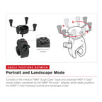RAM-HOL-UN7-404-2U:RAM-HOL-UN7-404-2U_1:RAM® X-Grip® Phone Mount with Low-Profile Medium Tough-Claw™