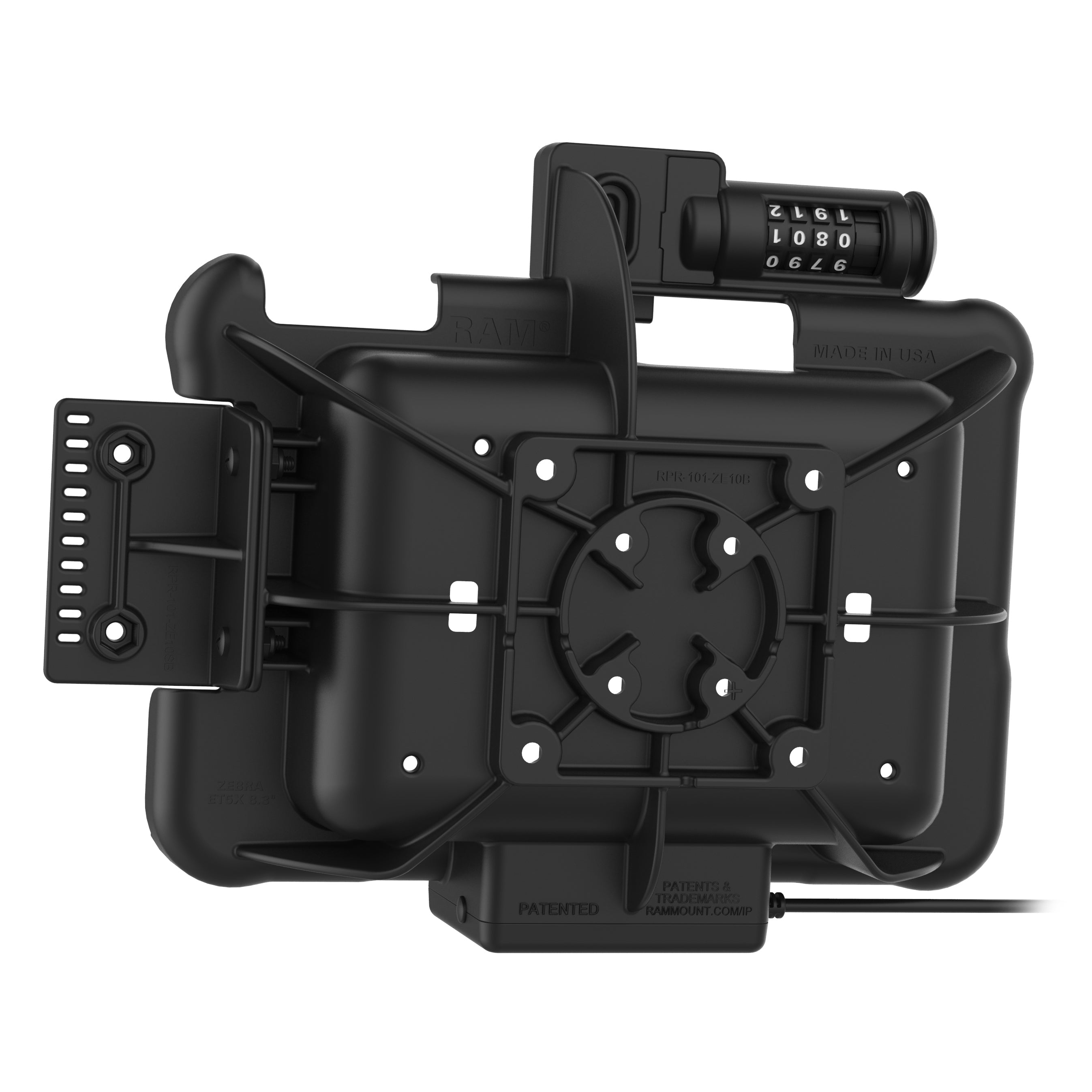 RAM-HOL-ZE10PCLU:RAM-HOL-ZE10PCLU_1:GDS® Combo Locking Powered Dock for Zebra ET5x 8.3" & 8.4" Series