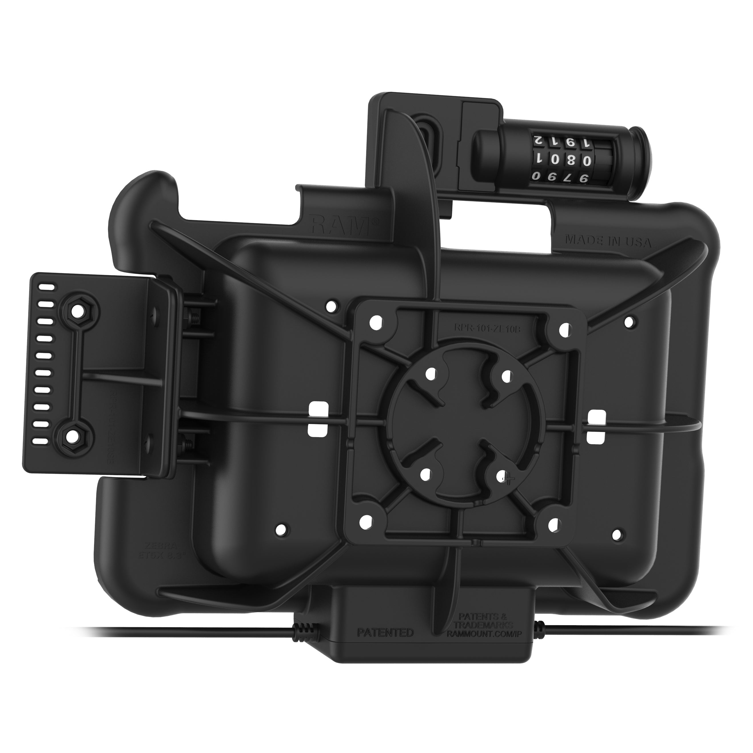 RAM-HOL-ZE10PDCL-DB9U:RAM-HOL-ZE10PDCL-DB9U_1:GDS® Combo Locking Power + Data & DB9 Dock for Zebra ET5x 8.3" & 8.4"
