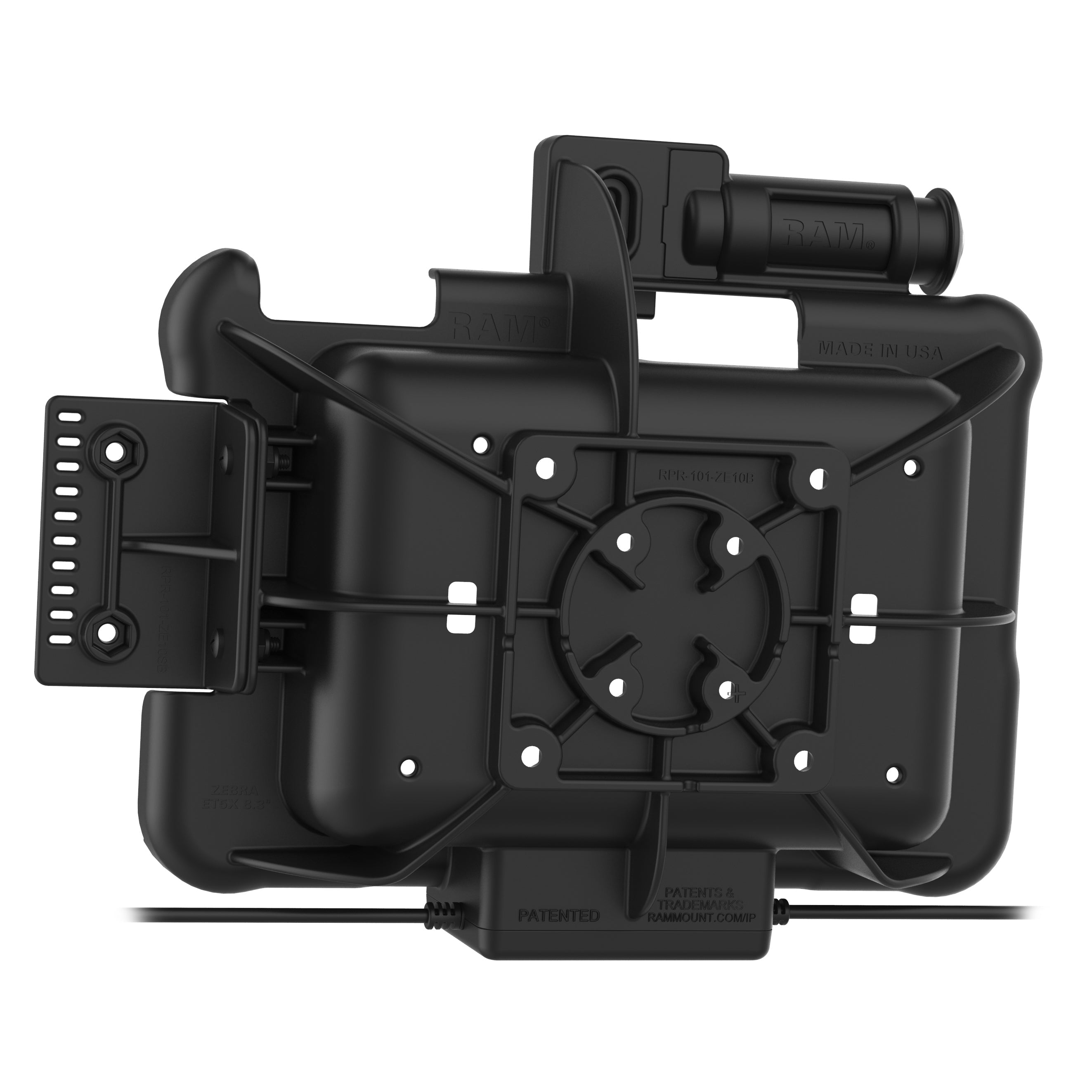 RAM-HOL-ZE10PDKLU:RAM-HOL-ZE10PDKLU_1:GDS® Key Locking Power + Data Dock for Zebra ET5x 8.3" & 8.4" Series