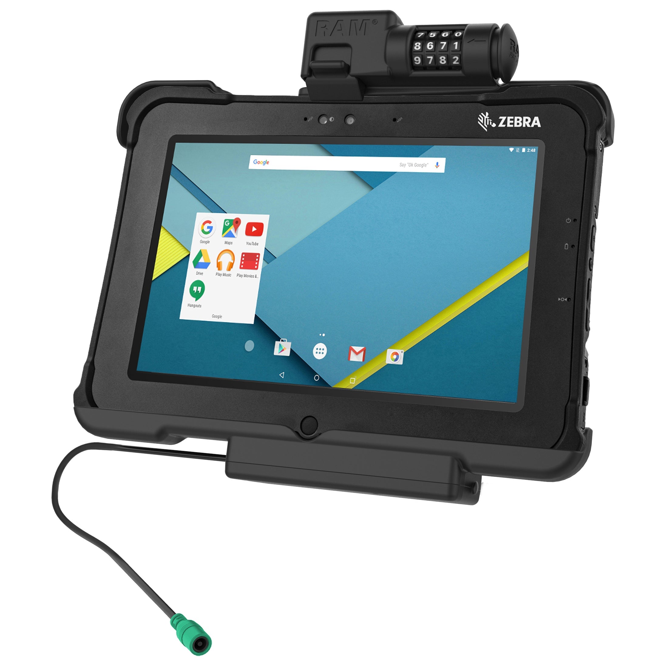 RAM-HOL-ZE15PCLU:RAM-HOL-ZE15PCLU_1:GDS® Combo Locking Powered Dock for Zebra XSLATE L10
