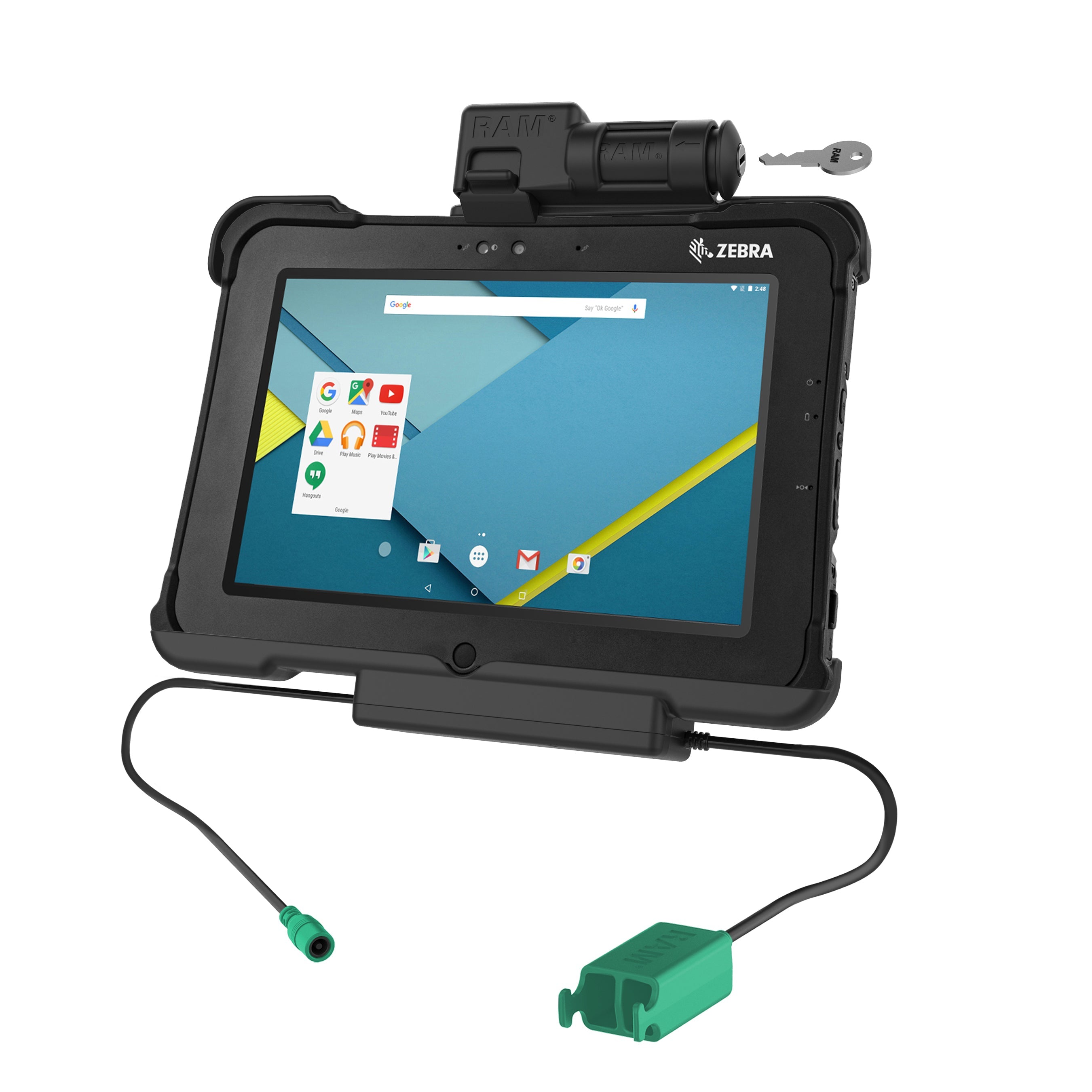 RAM-HOL-ZE15PD2KLU:RAM-HOL-ZE15PD2KLU_1:GDS® Key Locking Power + Dual USB Dock for Zebra XSLATE L10