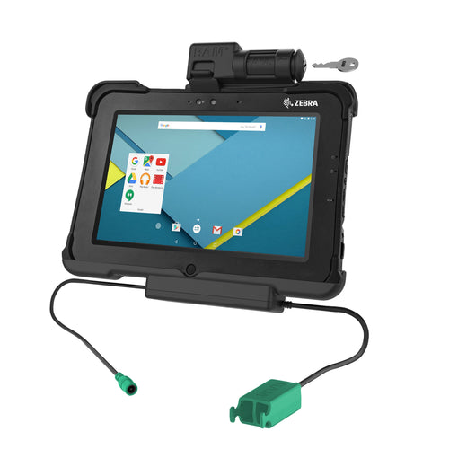 RAM-HOL-ZE15PD2KLU:RAM-HOL-ZE15PD2KLU_1:GDS® Key Locking Power + Dual USB Dock for Zebra XSLATE L10