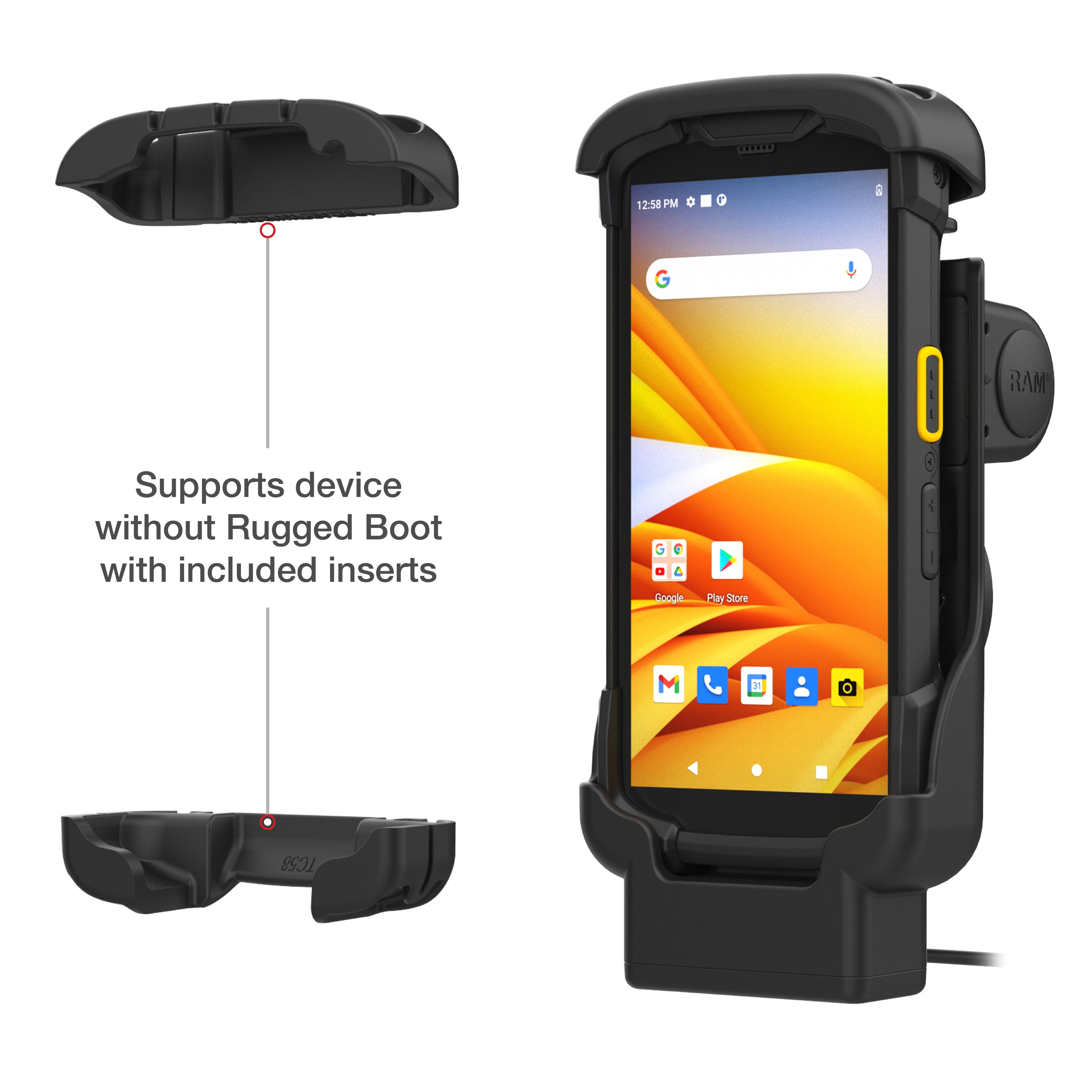 RAM-HOL-ZE17-1U:RAM-HOL-ZE17-1U_1:RAM® Form-Fit Powered Dock for Zebra TC73 & TC78