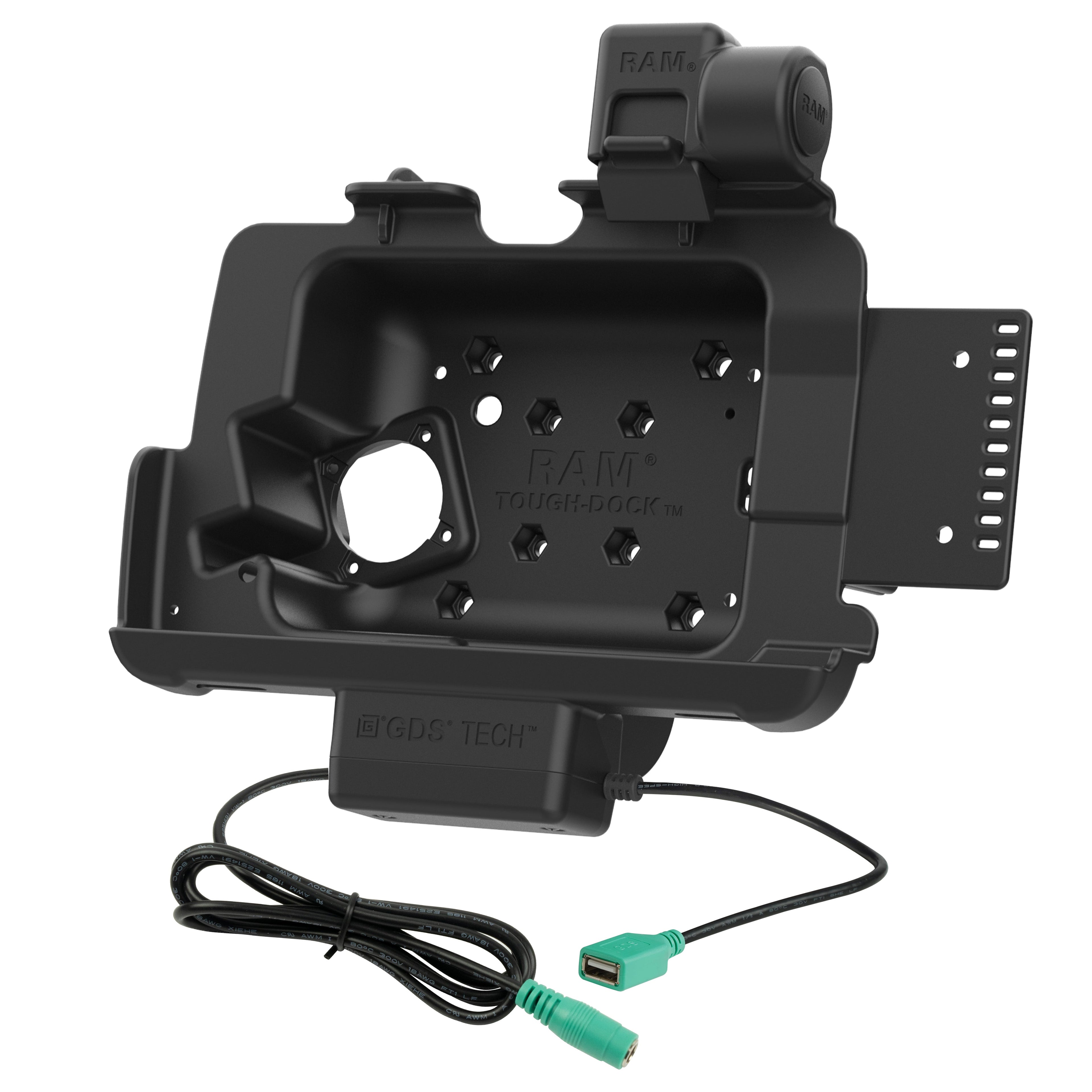 RAM-HOL-ZE20PDNLLU:RAM-HOL-ZE20PDNLLU_1:RAM® Tough-Dock™ Power + Data with Latch for Zebra ET401 & ET4x 8"