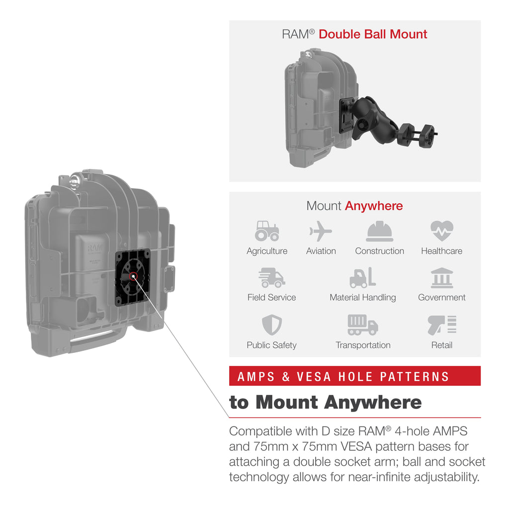 RAM-HOL-ZE22LU:RAM-HOL-ZE22LU_1:RAM® Locking Form-Fit Holder for Zebra ET8x 2-in-1 Tablet