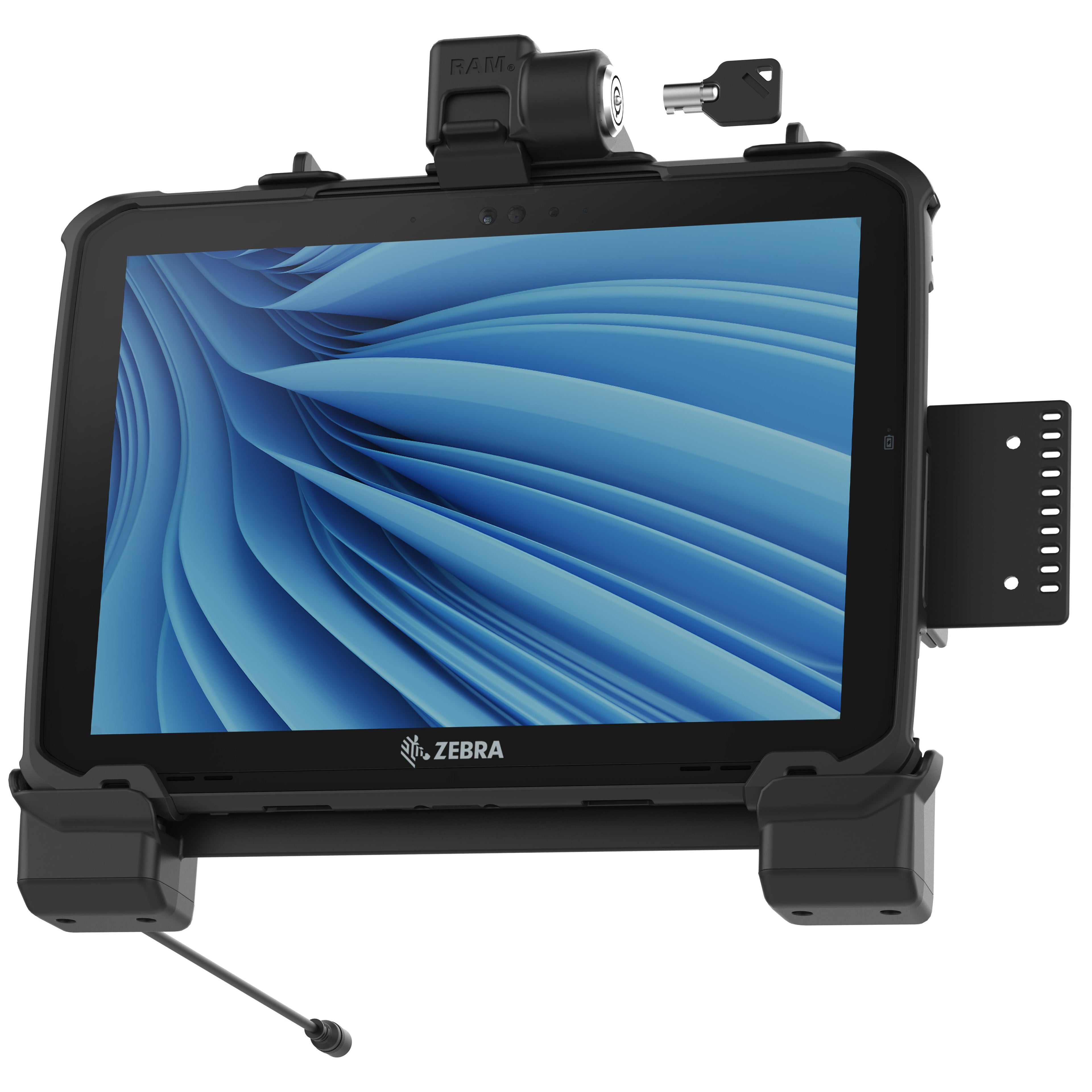 RAM-HOL-ZE22PLU:RAM-HOL-ZE22PLU_1:RAM® Powered Locking Dock for Zebra ET8x 2-in-1 Tablet