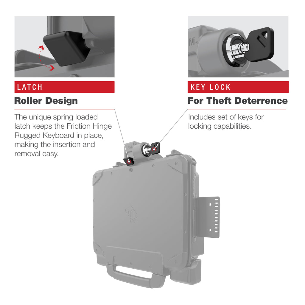 RAM-HOL-ZE22PLU:RAM-HOL-ZE22PLU_1:RAM® Powered Locking Dock for Zebra ET8x 2-in-1 Tablet