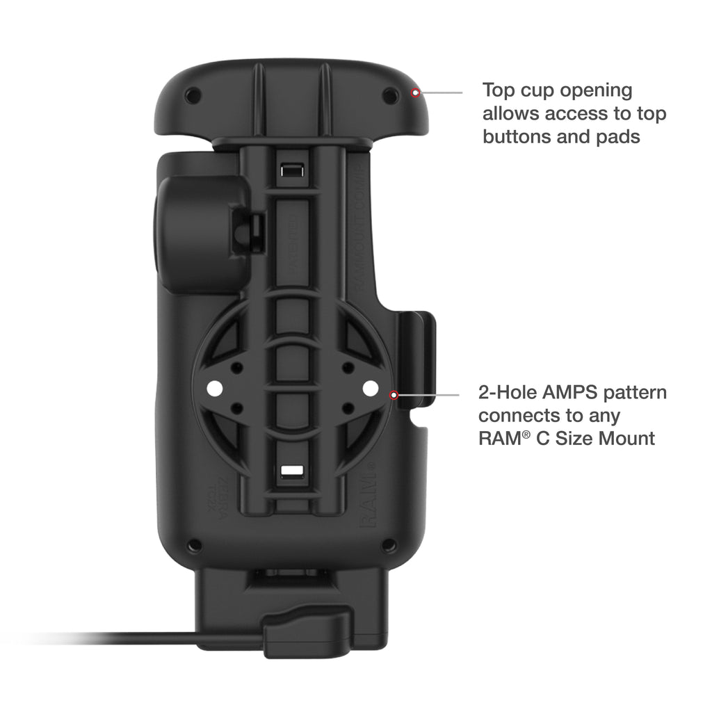 RAM-HOL-ZE24-CU:RAM-HOL-ZE24-CU_1:RAM® Form-Fit USB-C Dock for Zebra TC22 & TC27 with Boot