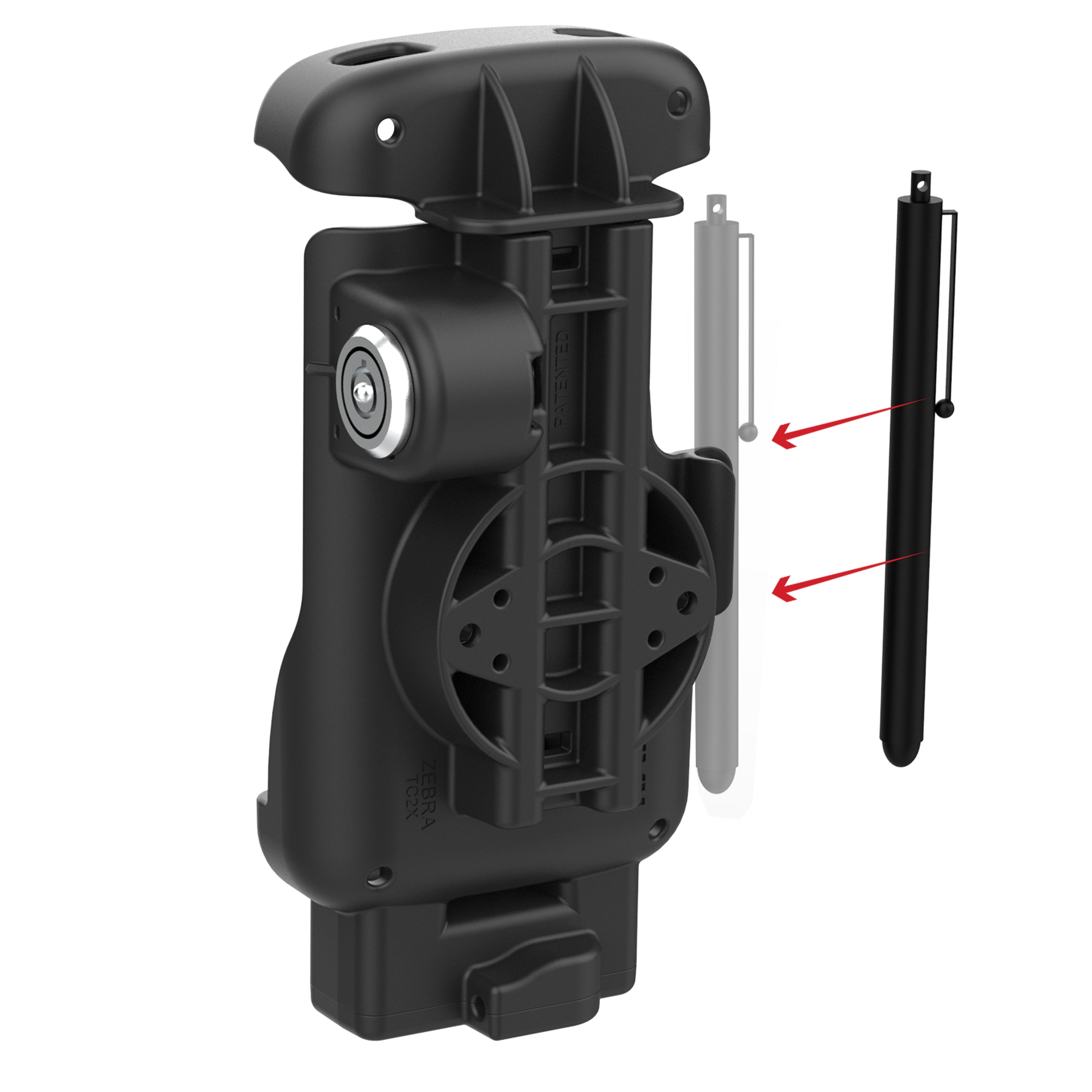 RAM-HOL-ZE24L-1U:RAM-HOL-ZE24L-1U_1:RAM® Locking Form-Fit Holder for Zebra TC22 & TC27 without Boot