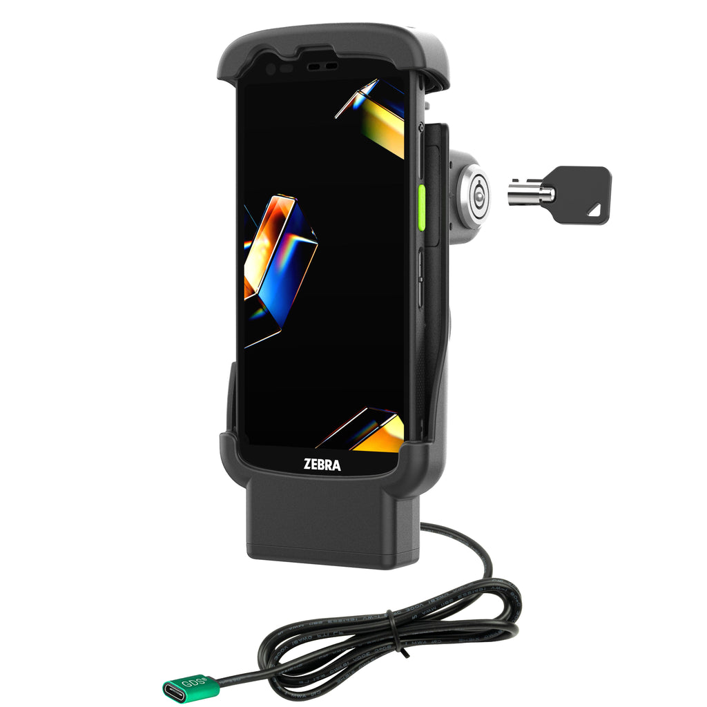 RAM-HOL-ZE24L-C-1U:RAM-HOL-ZE24L-C-1U_1:RAM® Locking Form-Fit USB-C Dock for Zebra TC22 & TC27 without Boot