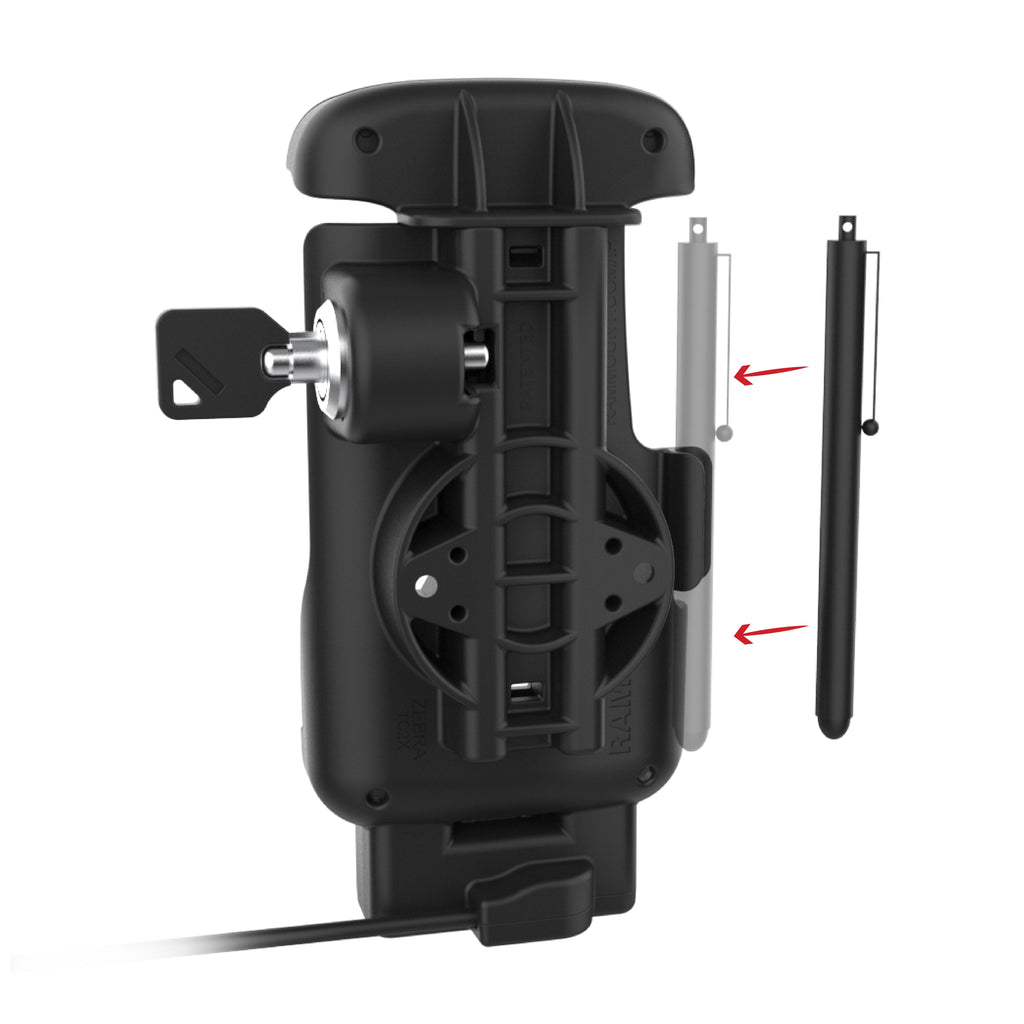 RAM-HOL-ZE24L-C-1U:RAM-HOL-ZE24L-C-1U_1:RAM® Locking Form-Fit USB-C Dock for Zebra TC22 & TC27 without Boot
