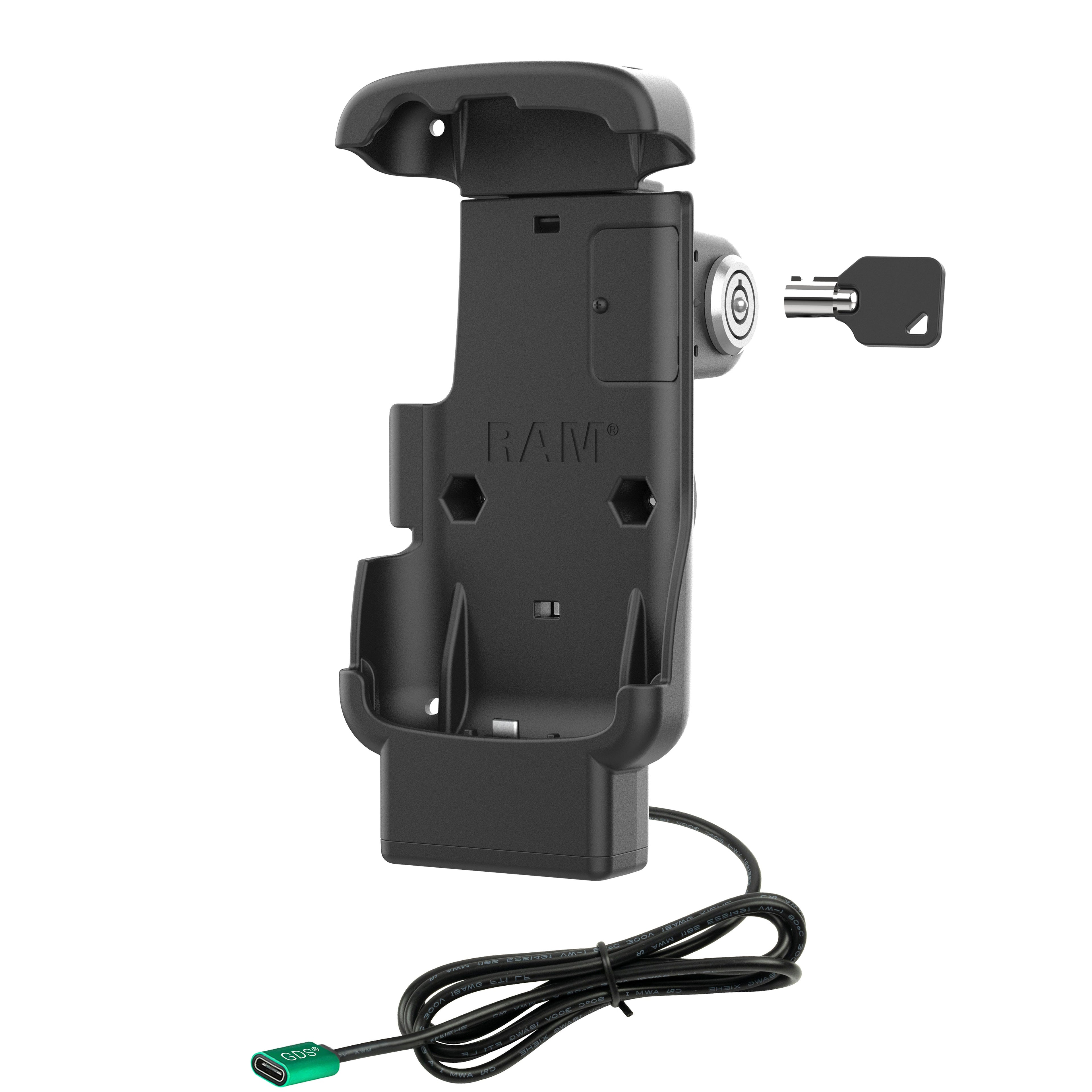 RAM-HOL-ZE24L-CU:RAM-HOL-ZE24L-CU_1:RAM® Locking Form-Fit Powered Dock for Zebra TC22 & TC27 with Boot
