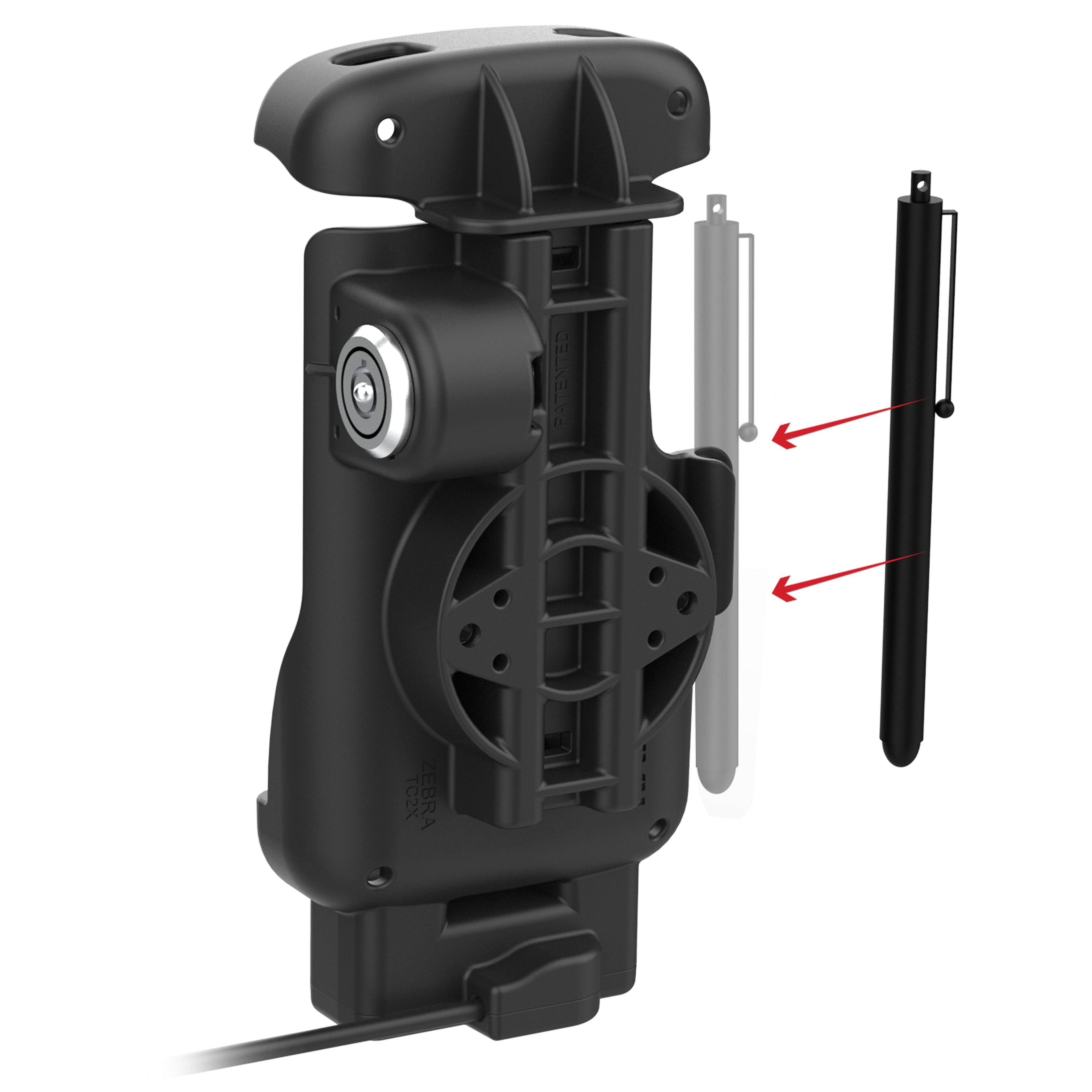 RAM-HOL-ZE24PL-1U:RAM-HOL-ZE24PL-1U_1:RAM® Locking Form-Fit Powered Dock for Zebra TC22 & TC27 without Boot