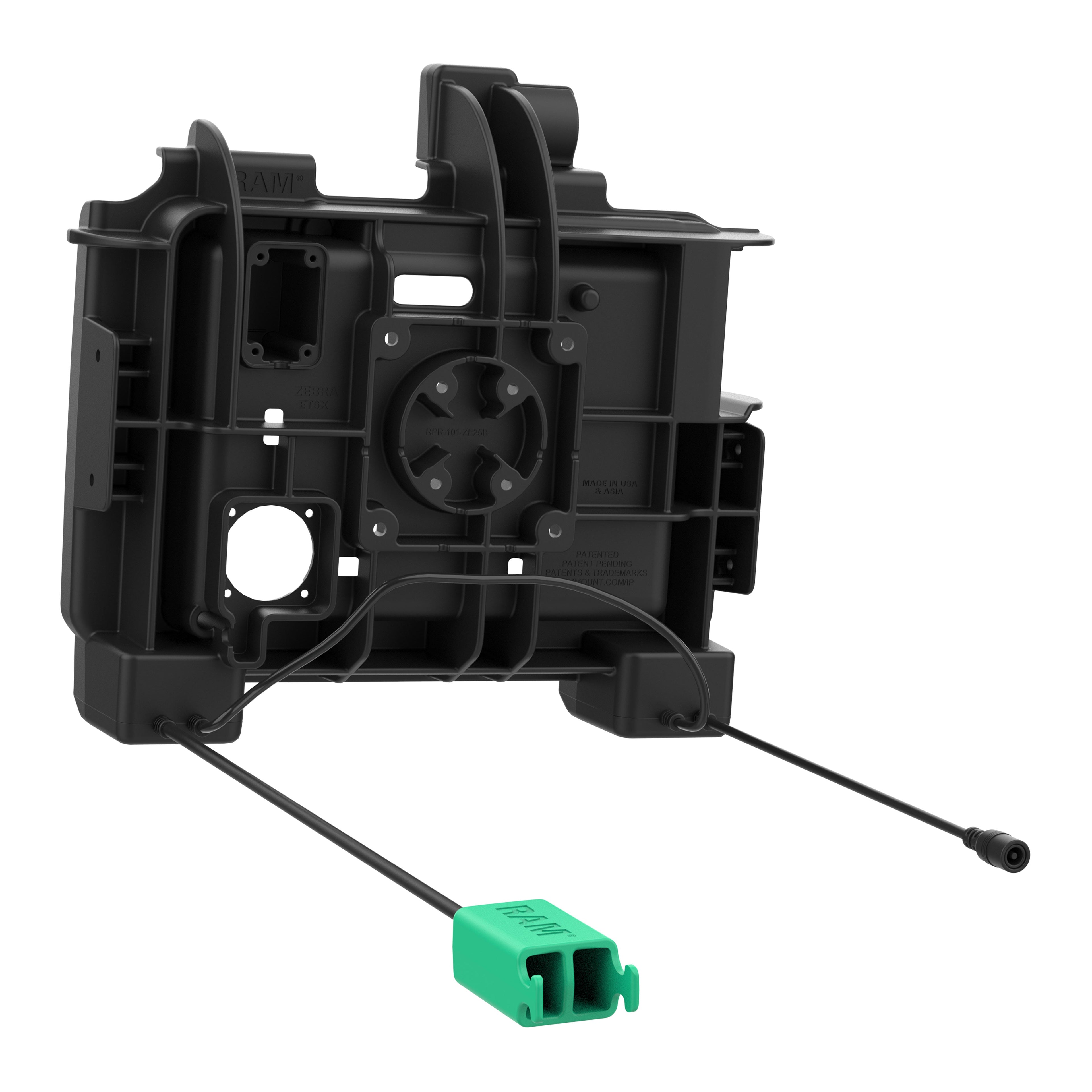 RAM-HOL-ZE25PD2HU:RAM-HOL-ZE25PD2HU_1:RAM® Power + Dual USB Dock for Zebra ET6x - Heated Pins