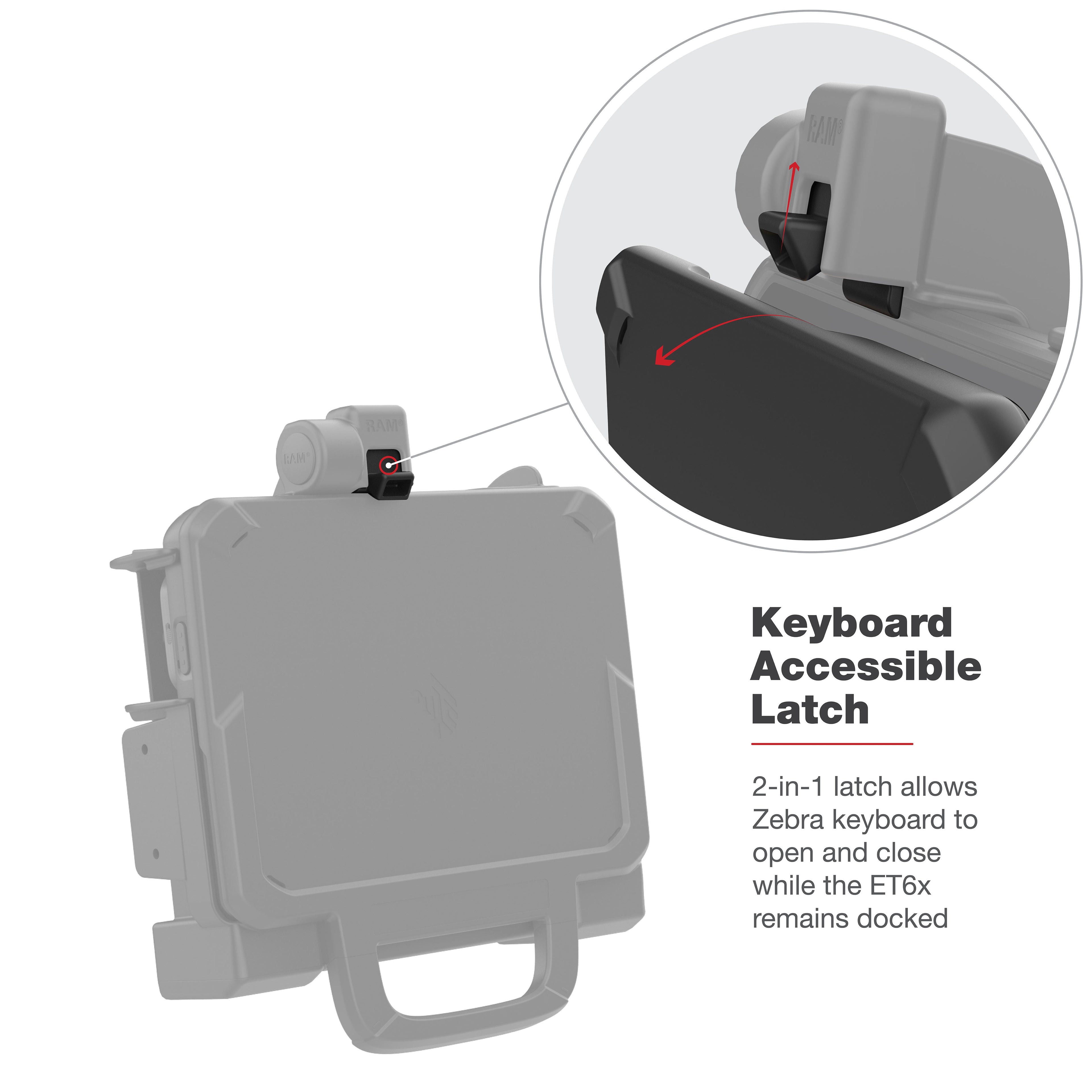 RAM-HOL-ZE25PU:RAM-HOL-ZE25PU_1:RAM® Powered Dock for Zebra ET6x
