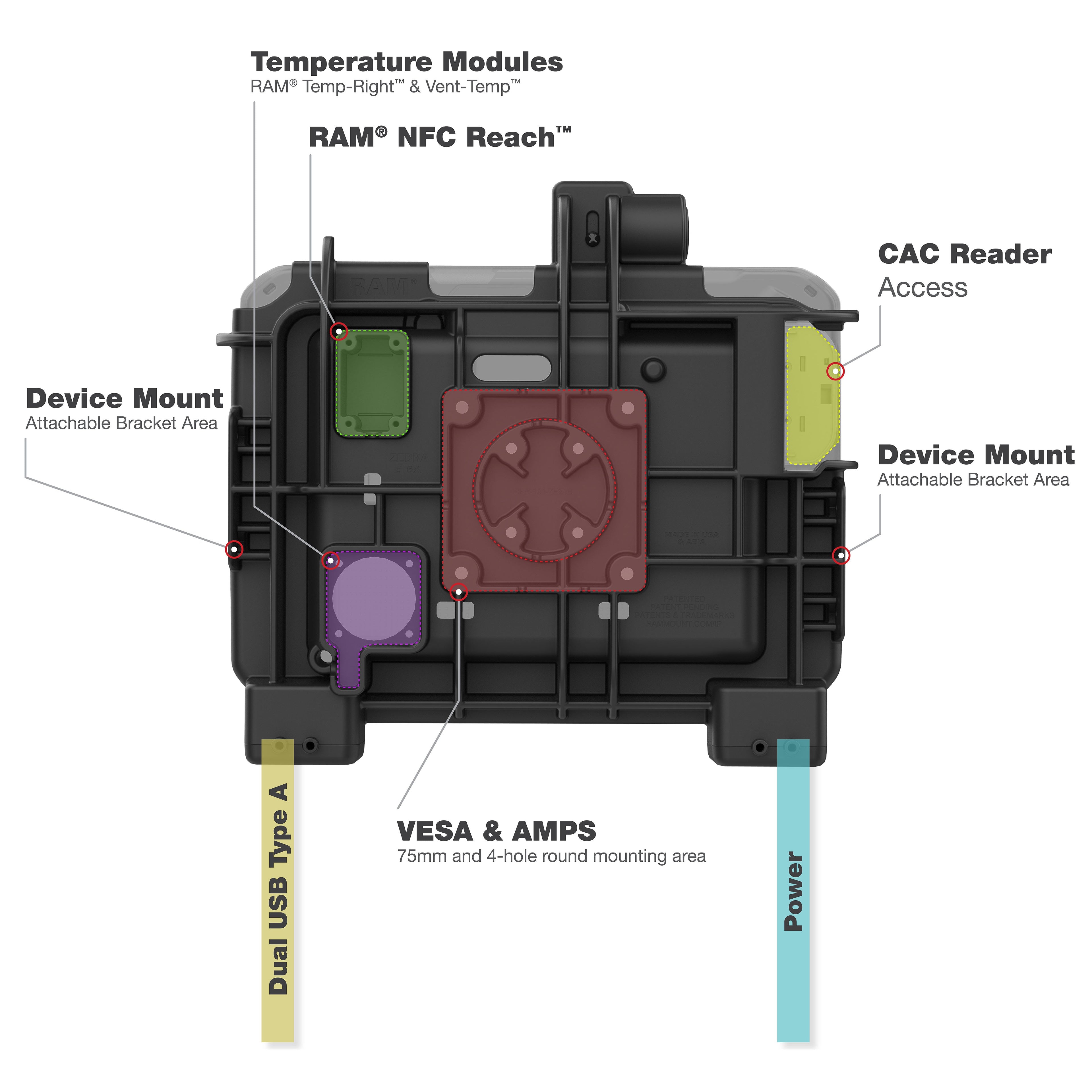 RAM-HOL-ZE25U:RAM-HOL-ZE25U_1:RAM® Form-Fit Holder for Zebra ET6x