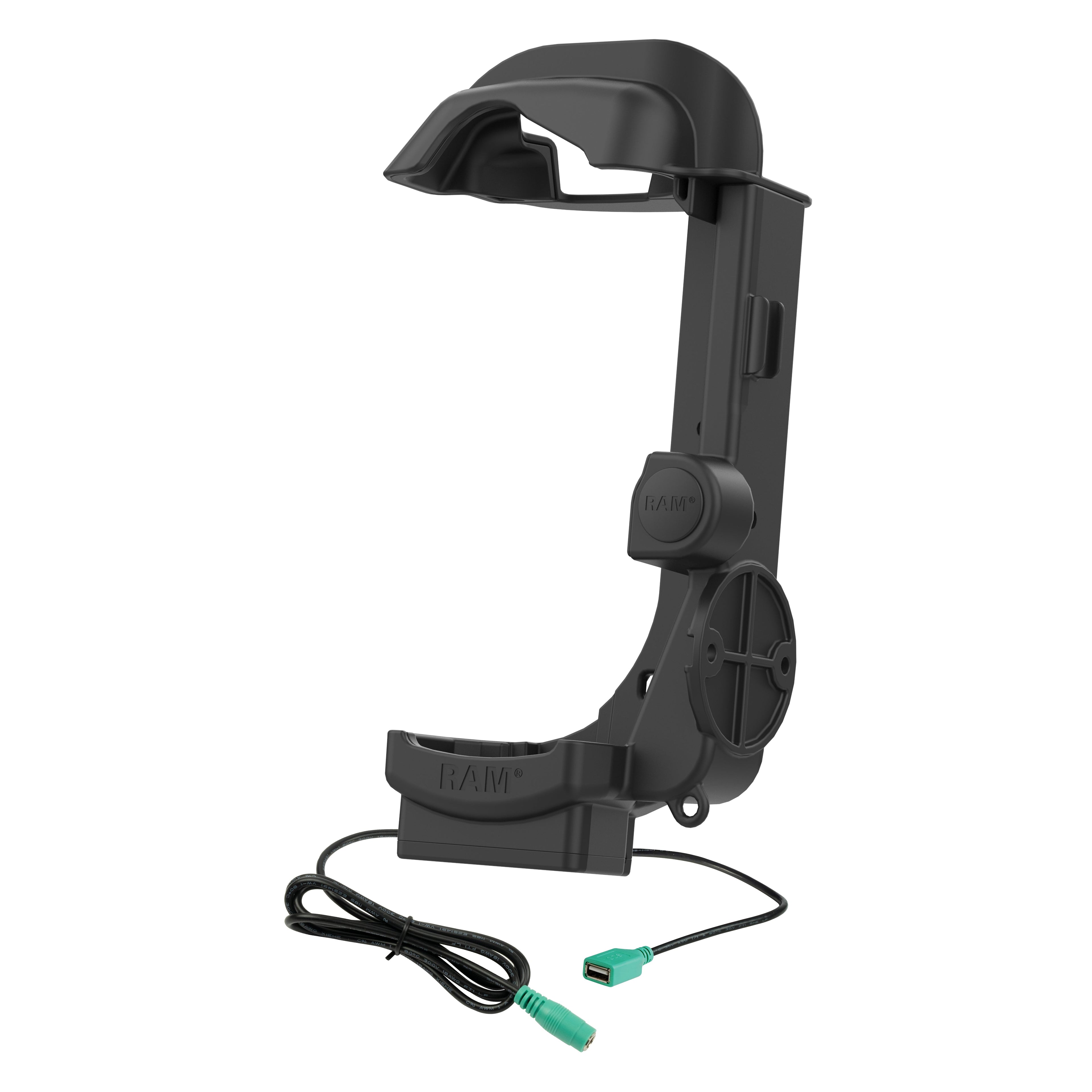 RAM-HOL-ZE32PDU:RAM-HOL-ZE32PDU_1:RAM® Powered Dock + Single USB-A for Zebra MC9400 & MC9300
