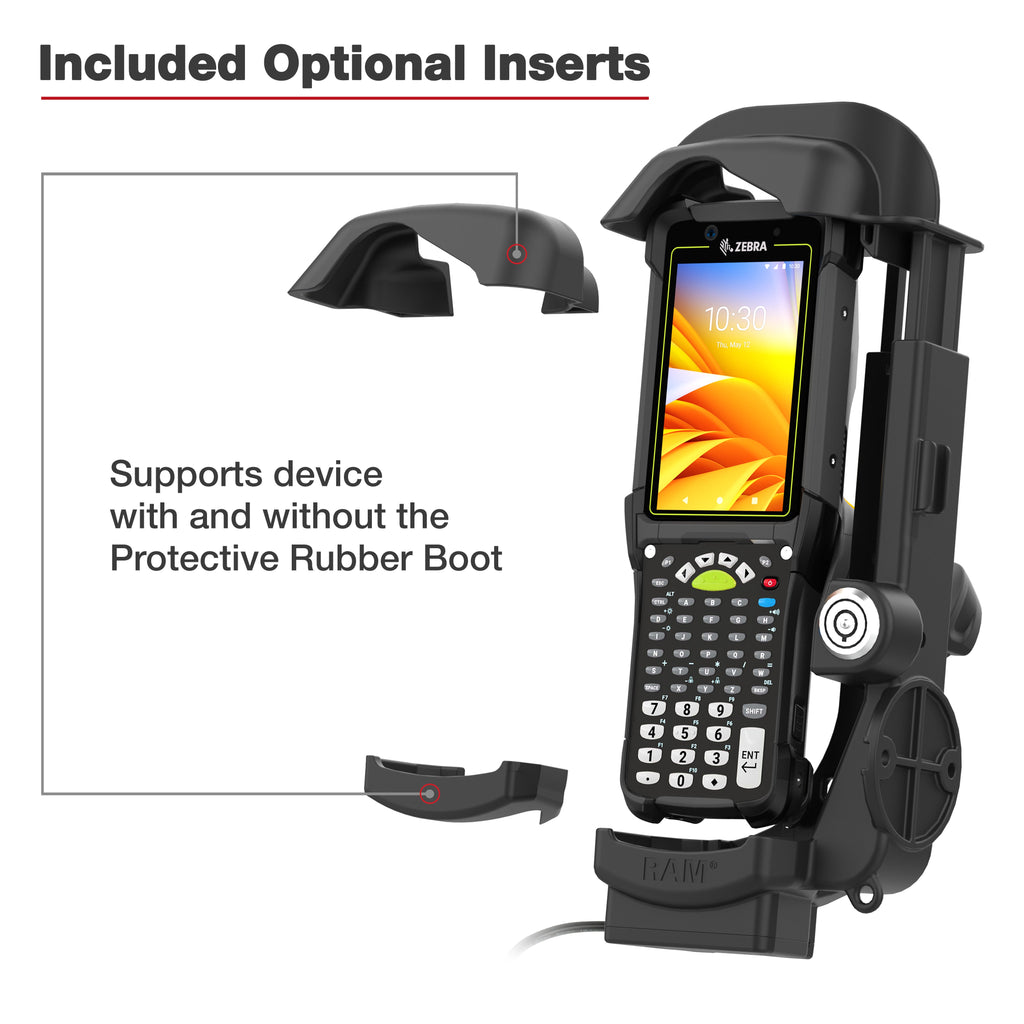 RAM-HOL-ZE32PLU:RAM-HOL-ZE32PLU_1:RAM® Locking Powered Dock for Zebra MC9400 & MC9300