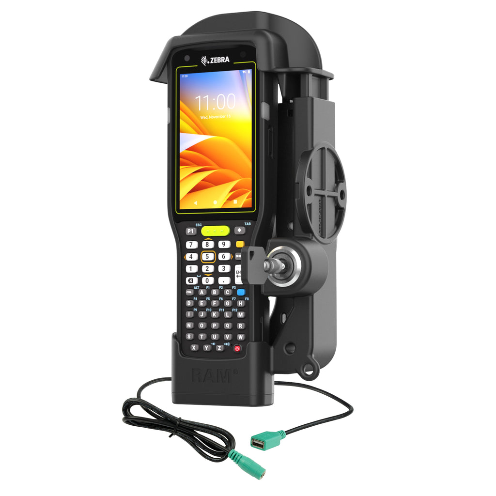 RAM-HOL-ZE33PDLU:RAM-HOL-ZE33PDLU_1:RAM® Locking Powered Dock + Single USB-A for Zebra MC3300/3400/3450