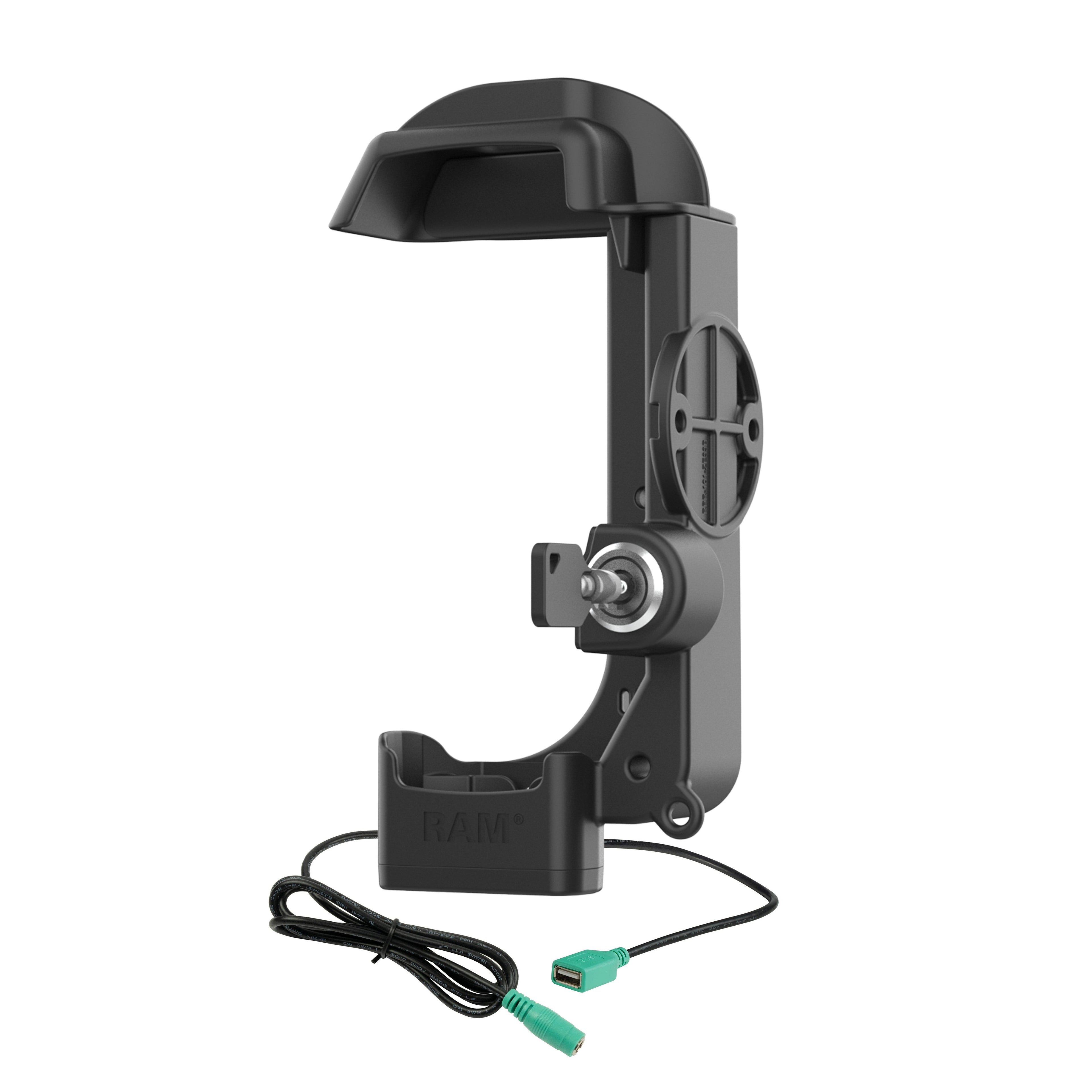 RAM-HOL-ZE33PDLU:RAM-HOL-ZE33PDLU_1:RAM® Locking Powered Dock + Single USB-A for Zebra MC3300/3400/3450