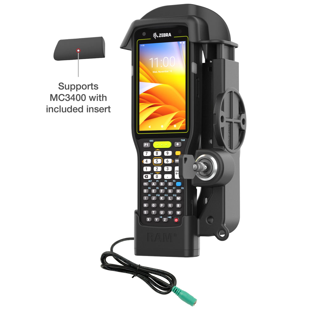 RAM-HOL-ZE33PLU:RAM-HOL-ZE33PLU_1:RAM® Locking Powered Dock for Zebra MC3300/3400/3450