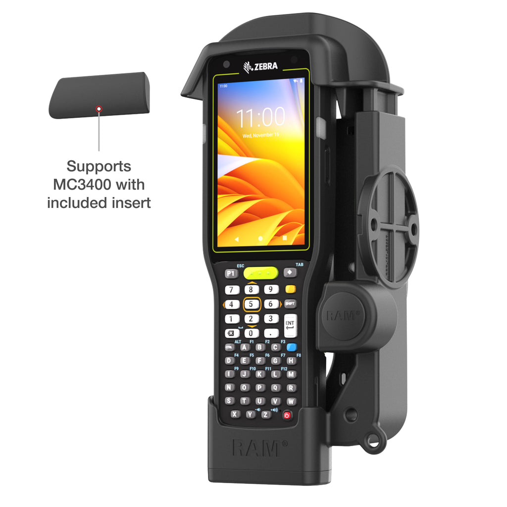 RAM-HOL-ZE33U:RAM-HOL-ZE33U_1:RAM® Spring Loaded Holder for Zebra MC3300/3400/3450