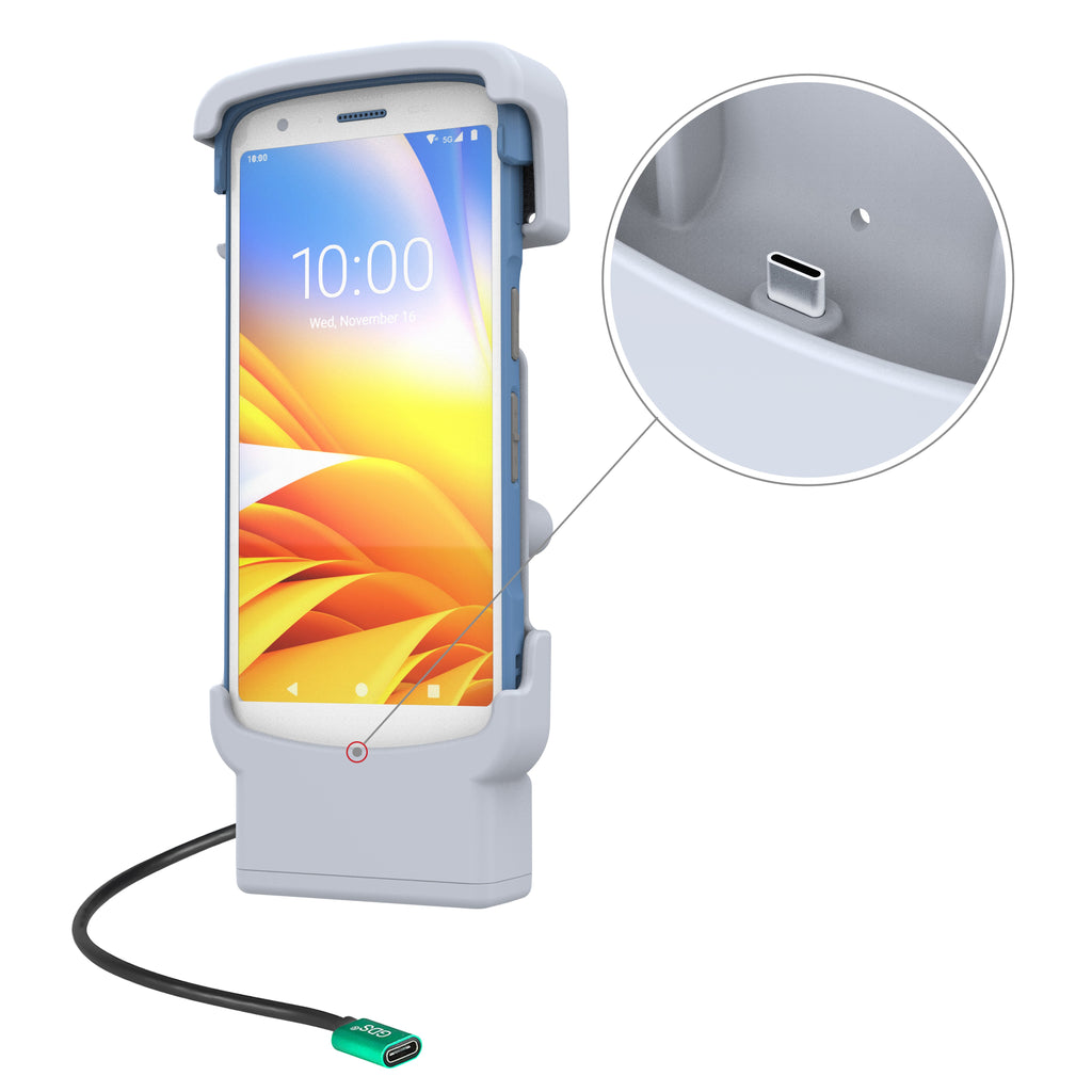 RAM-HOL-ZE39-C-GRY:RAM-HOL-ZE39-C-GRY_1:RAM® Powered Dock with USB-C for Zebra HC20 & HC50