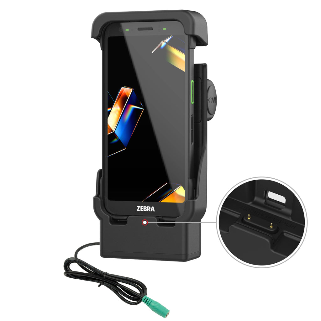 RAM-HOL-ZE41-1U:RAM-HOL-ZE41-1U_1:RAM® Powered Dock with Pogo Pins for Zebra TC701