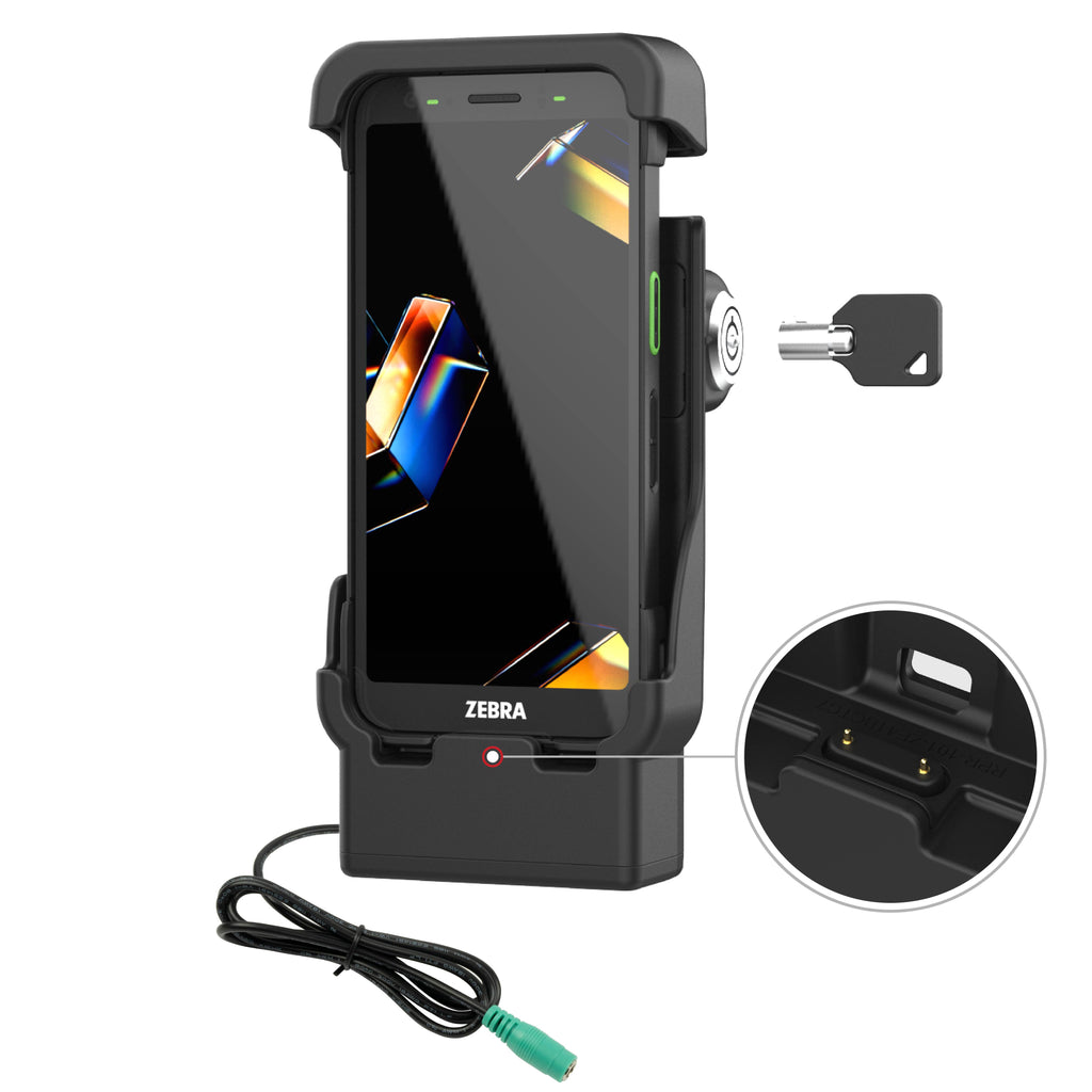 RAM-HOL-ZE41L-1U:RAM-HOL-ZE41L-1U_1:RAM® Locking Powered Dock with Pogo Pins for Zebra TC701