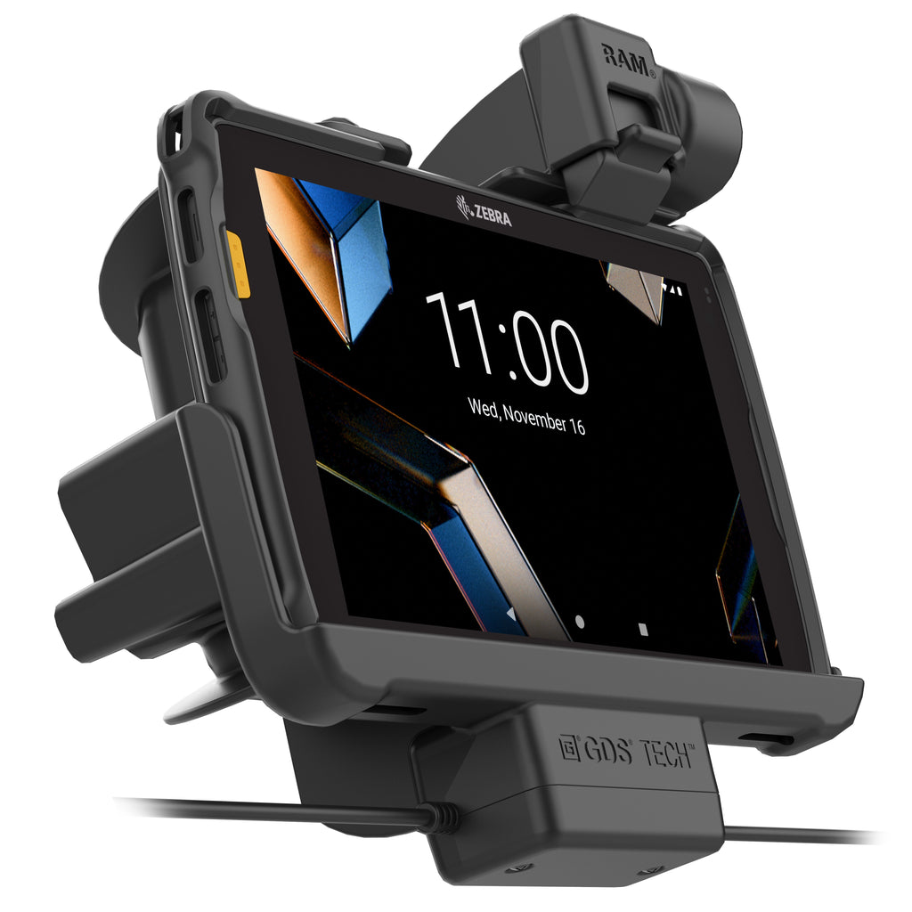 RAM-HOL-ZE44PD2LU:RAM-HOL-ZE44PD2LU_1:Locking RAM® Tough-Dock™ Power + Dual USB for Zebra ET401 8"
