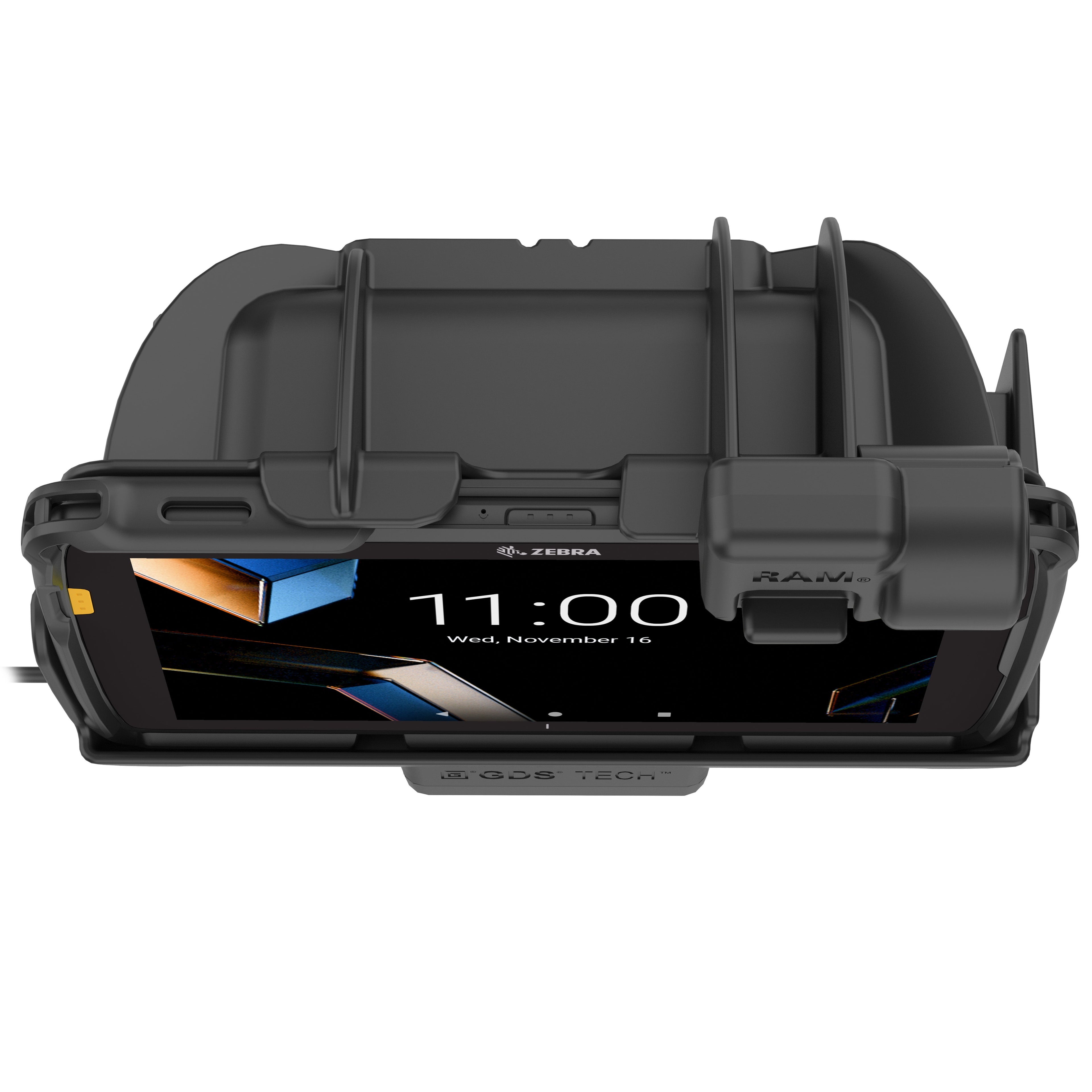 RAM-HOL-ZE44PD2U:RAM-HOL-ZE44PD2U_1:RAM® Tough-Dock™ Power + Dual USB with Latch for Zebra ET401 8"