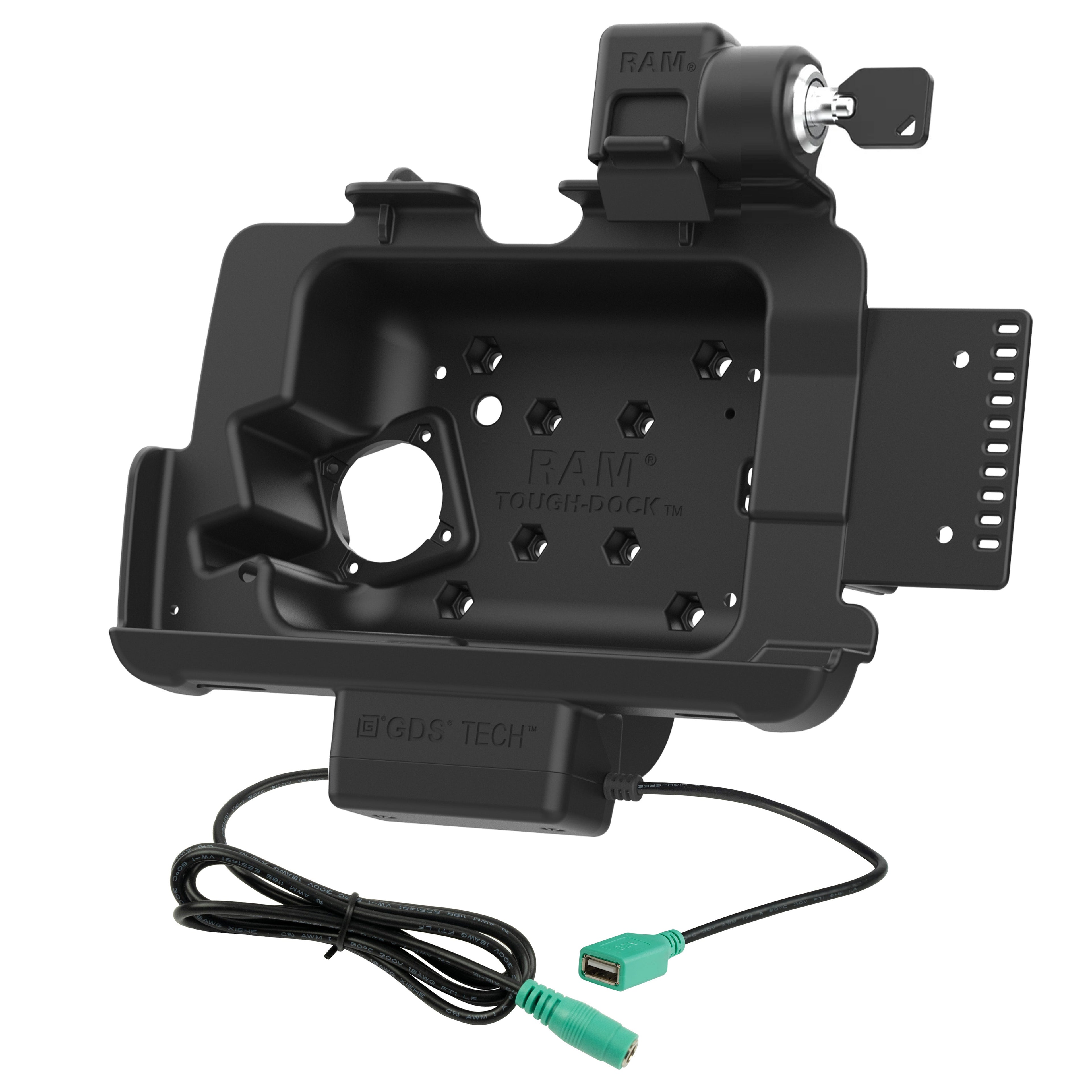 RAM-HOL-ZE44PDLU:RAM-HOL-ZE44PDLU_1:Locking RAM® Tough-Dock™ Power + Data for Zebra ET401 8"