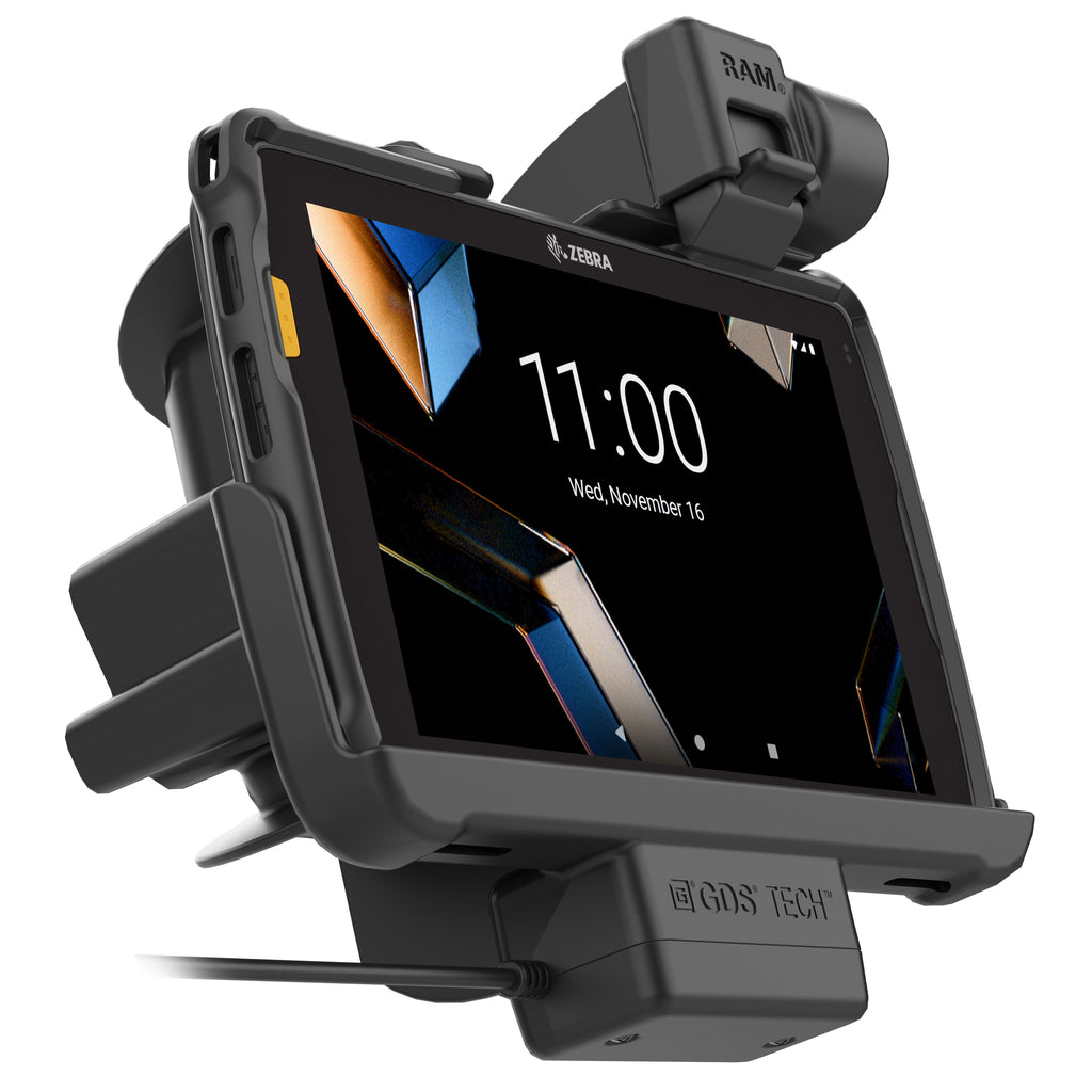 RAM-HOL-ZE44PU:RAM-HOL-ZE44PU_1:RAM® Tough-Dock™ with Latch for Zebra ET401 8"
