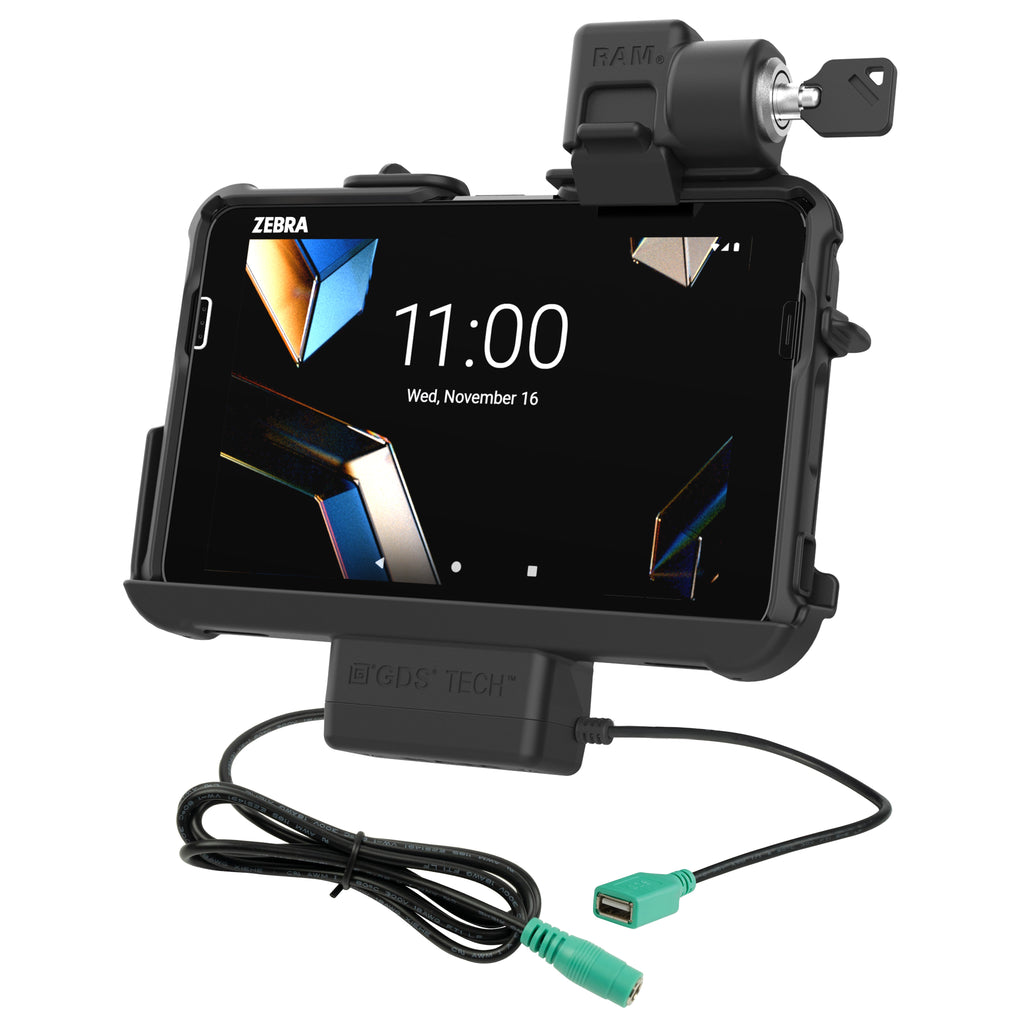 RAM-HOL-ZE46PDLU:RAM-HOL-ZE46PDLU_1:Locking RAM® Thin-Dock + Data for Zebra ET401 8"