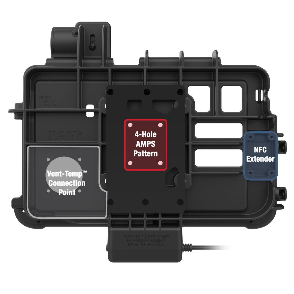 RAM-HOL-ZE47PU:RAM-HOL-ZE47PU_1:RAM® Thin-Dock™ for Zebra ET401 & ET4x 10"